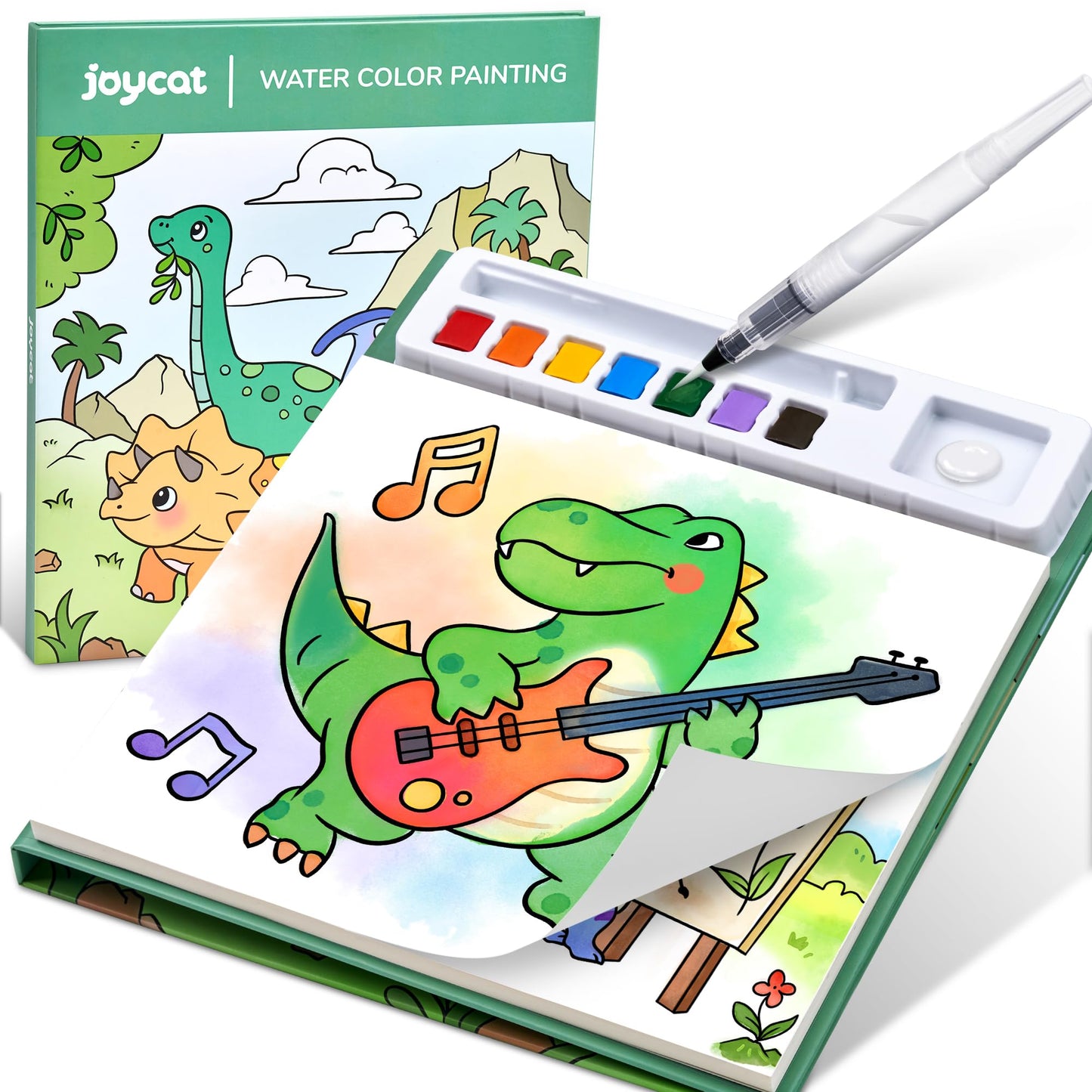 JoyCat Paint with Water Coloring Books for Toddlers – Dinosaur & Vehicle 3-in-1 Art Set