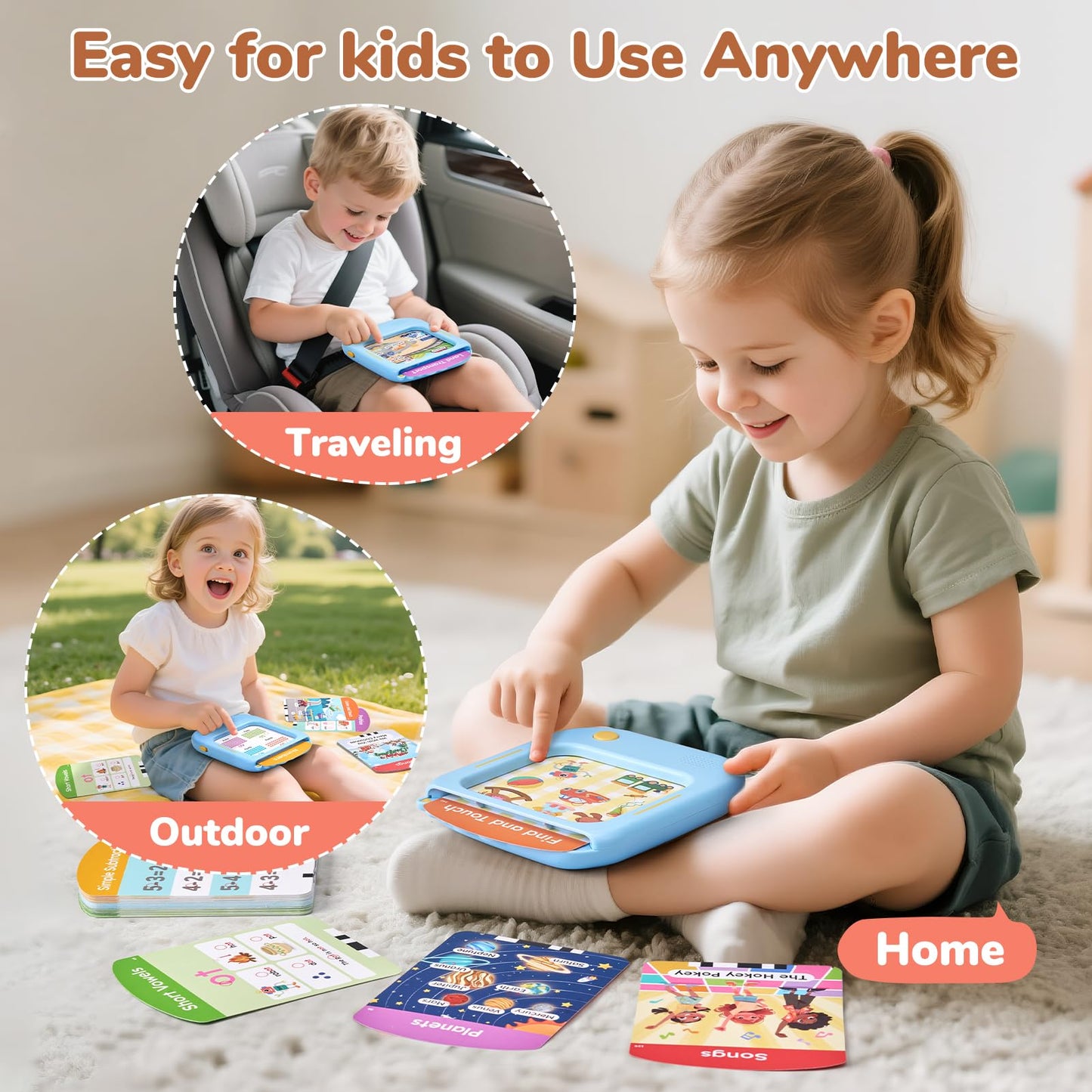 JoyCat Kids Learning Tablet – 156-Page Tap-To-Read Flash Cards for Ages 2-6