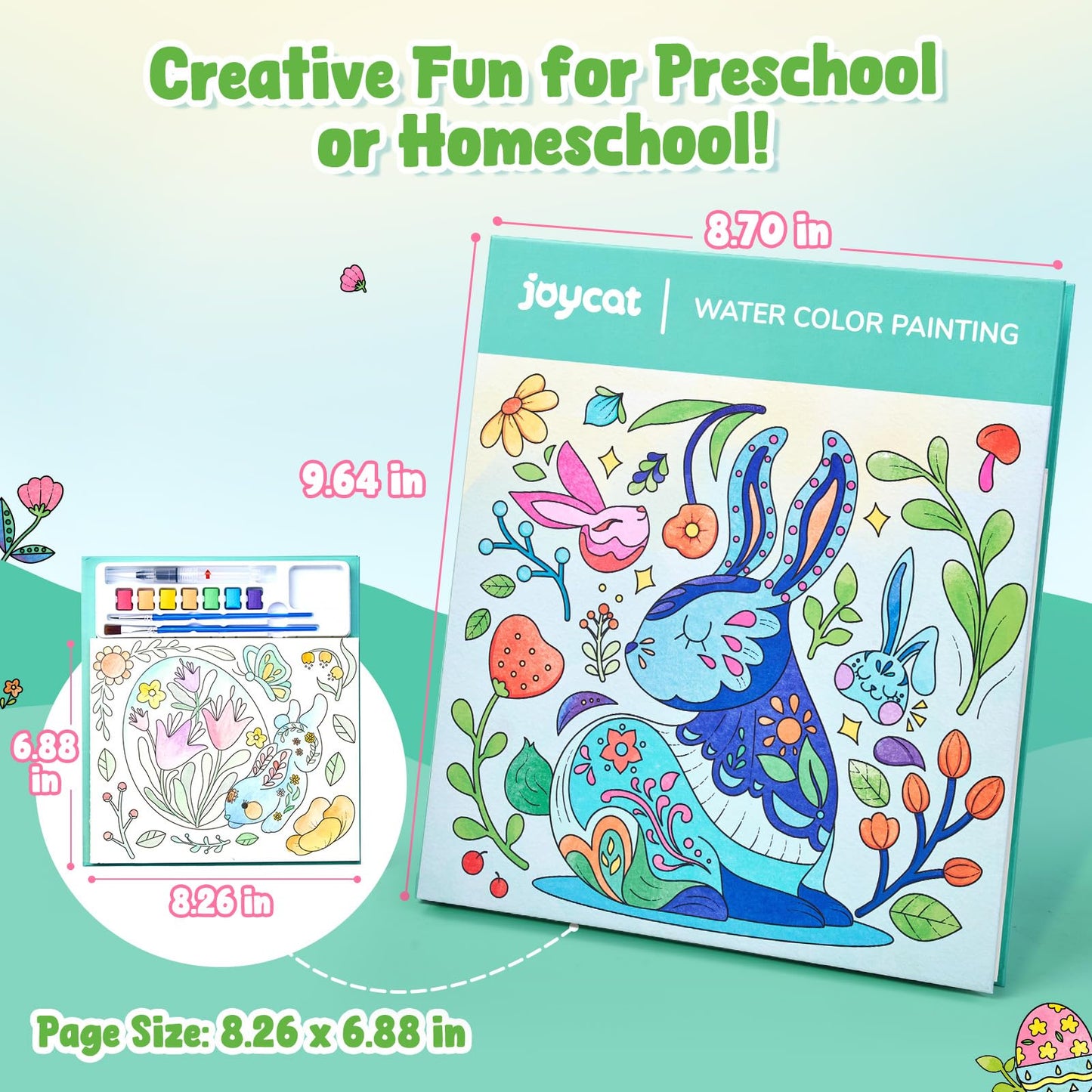 JoyCat Paint with Water Coloring Books for Toddlers – Mess-Free Watercolor Set for Kids 3-5 (Easter Theme)