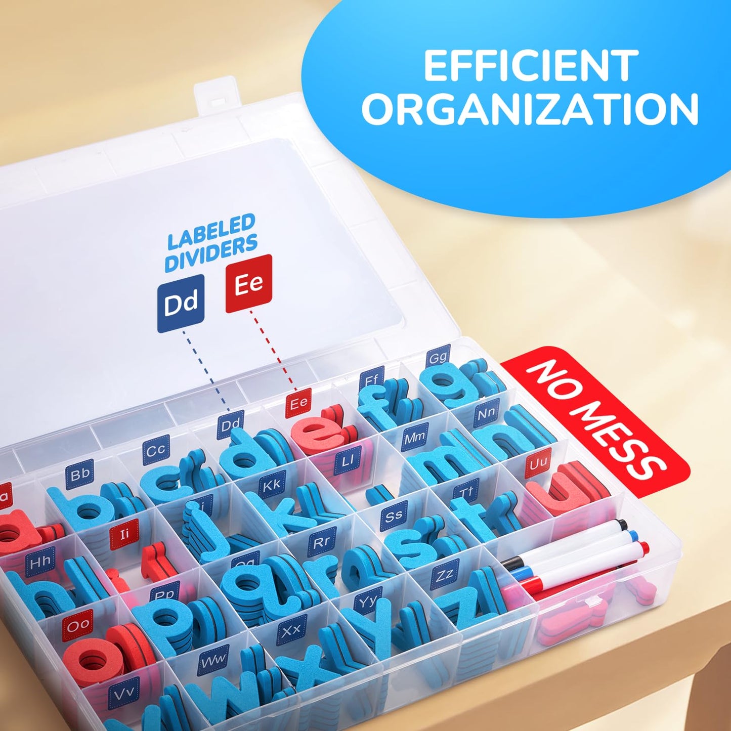 JoyCat Classroom Magnetic Letters Kit 234 Pcs with Double-Sided Magnet Board – Pack of 10