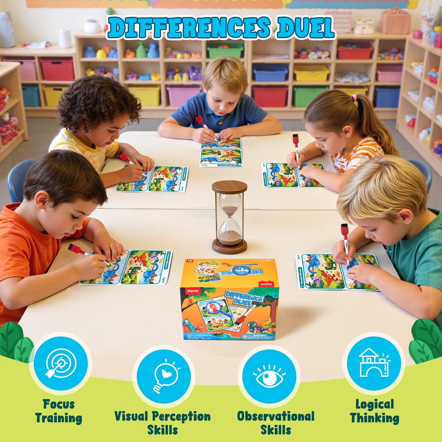 JoyCat 24-Pack Spot the Difference Cards – Party Favors & Prizes