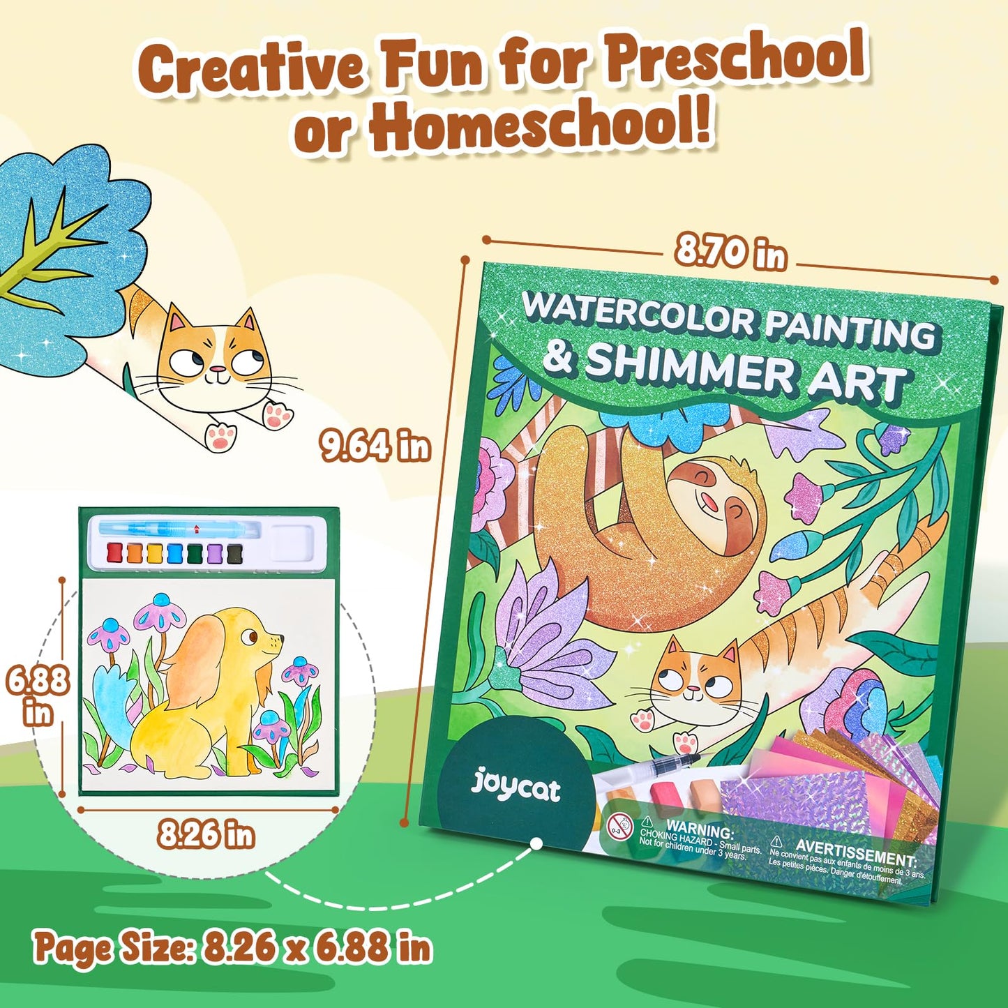 JoyCat Paint with Water Coloring Books for Kids 4-8 – Mess-Free Animal Art & Craft Kit