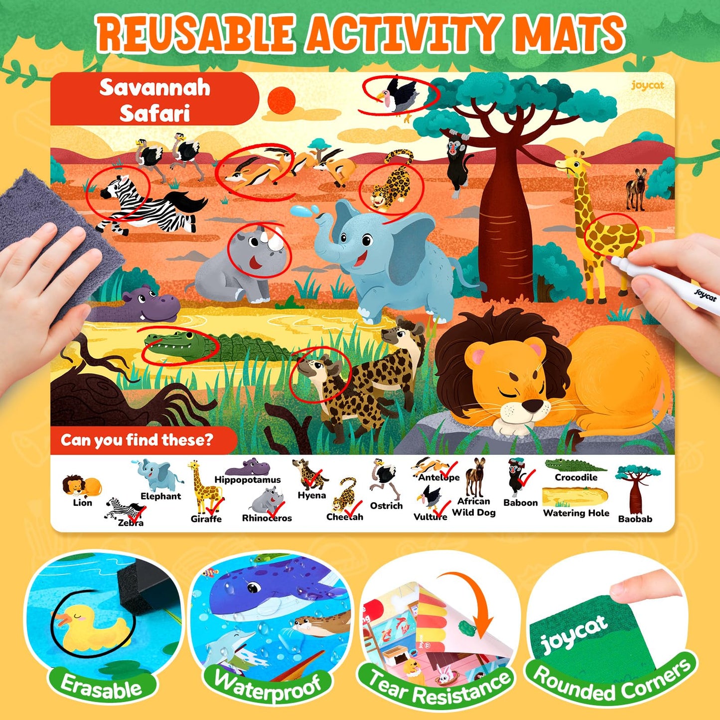 JoyCat Search & Find Activity Books for Kids 3-5 – Travel Toys & Educational Games