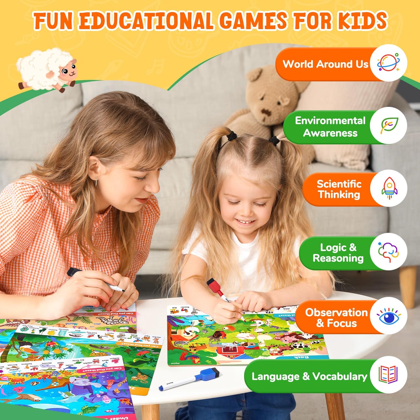 JoyCat Search & Find Activity Books for Kids 3-5 – Travel Toys & Educational Games