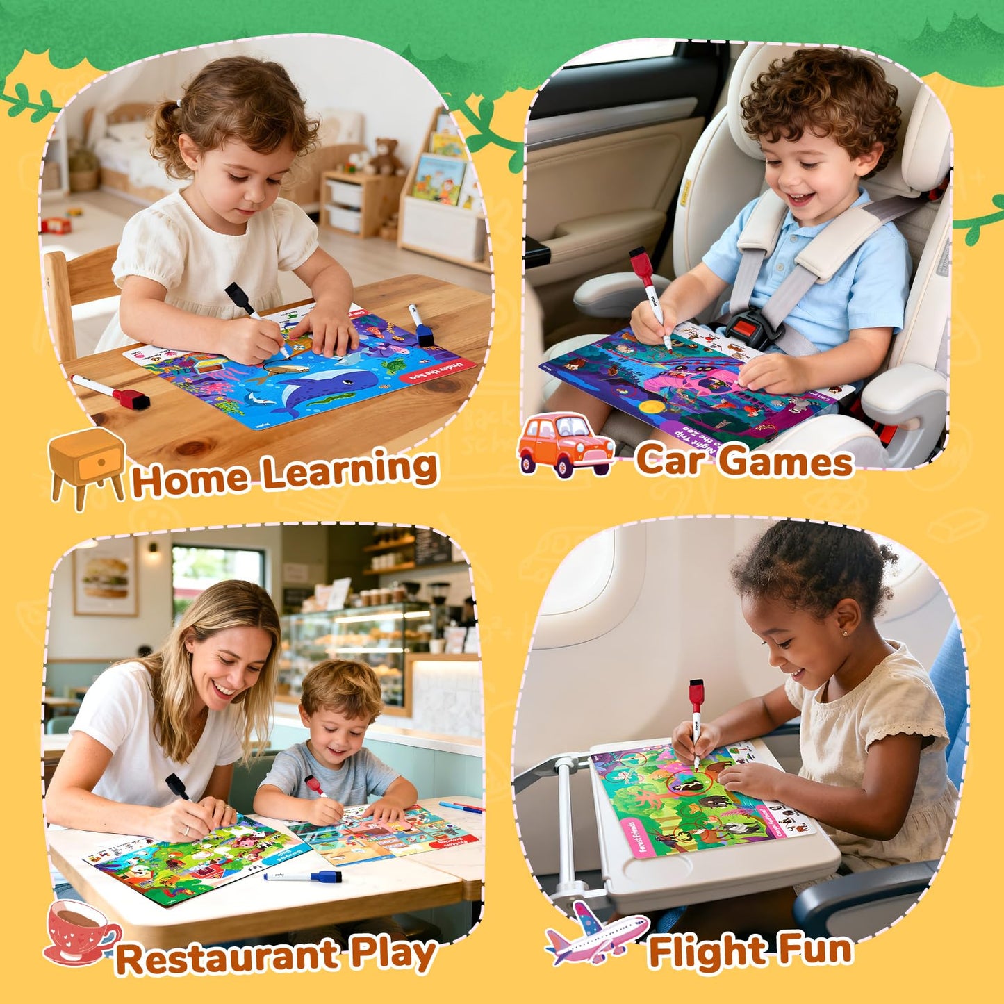 JoyCat Search & Find Activity Books for Kids 3-5 – Travel Toys & Educational Games
