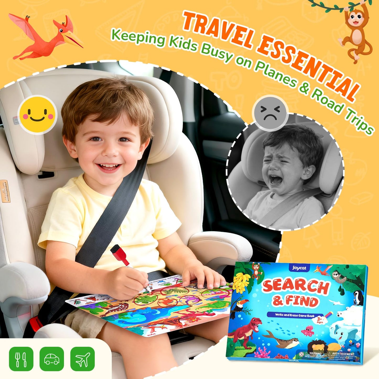 JoyCat Search & Find Activity Books for Kids 3-5 – Travel Toys & Educational Games