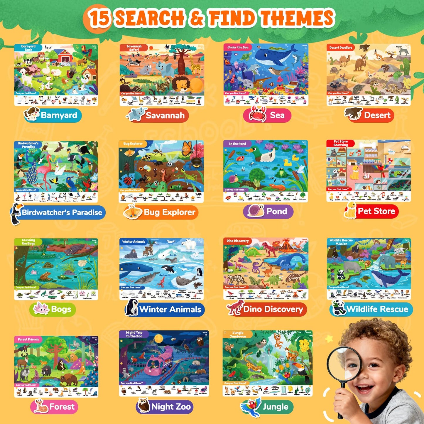 JoyCat Search & Find Activity Books for Kids 3-5 – Travel Toys & Educational Games