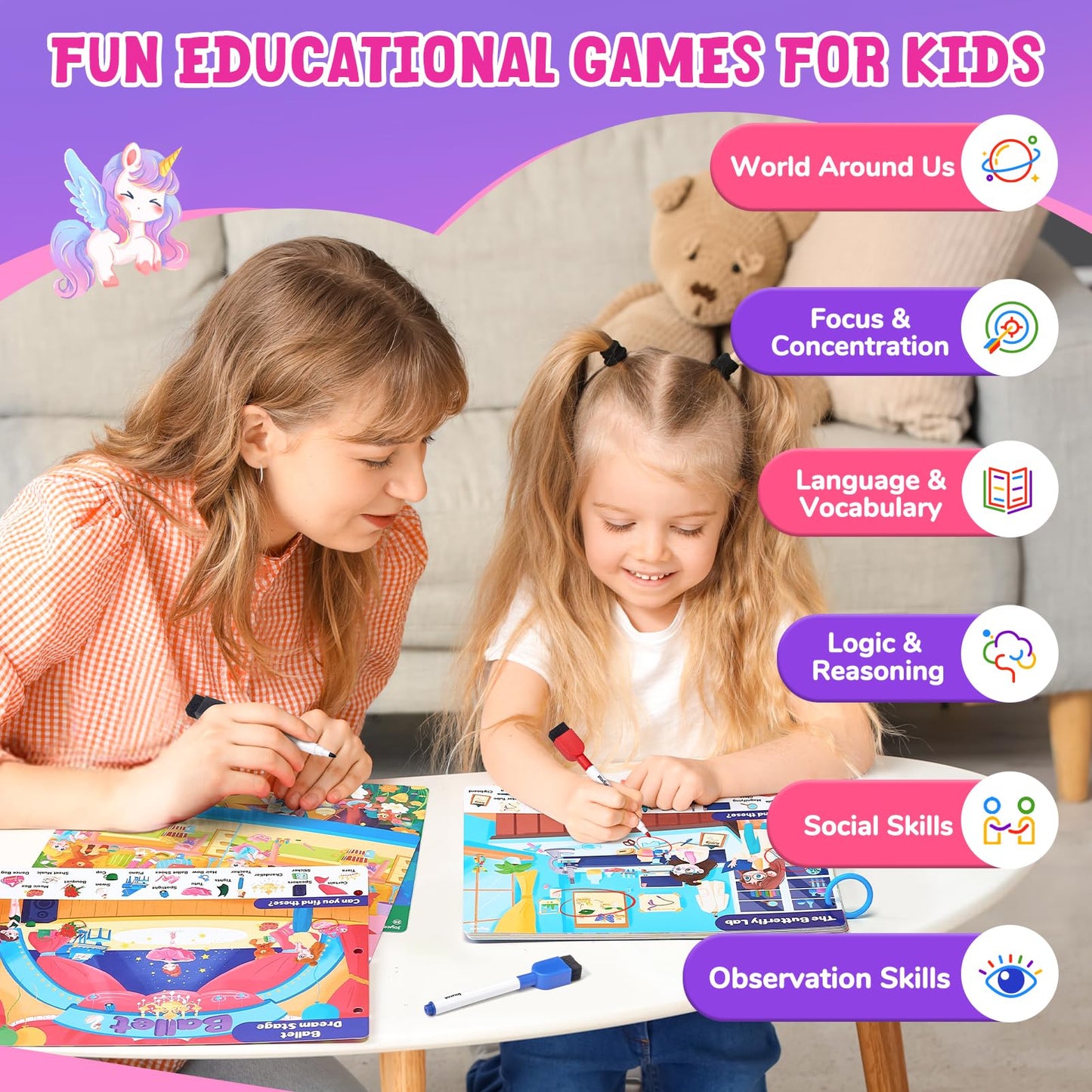 JoyCat Seek & Find Game Book – Screen-Free Learning & Travel Fun for Ages 3-5