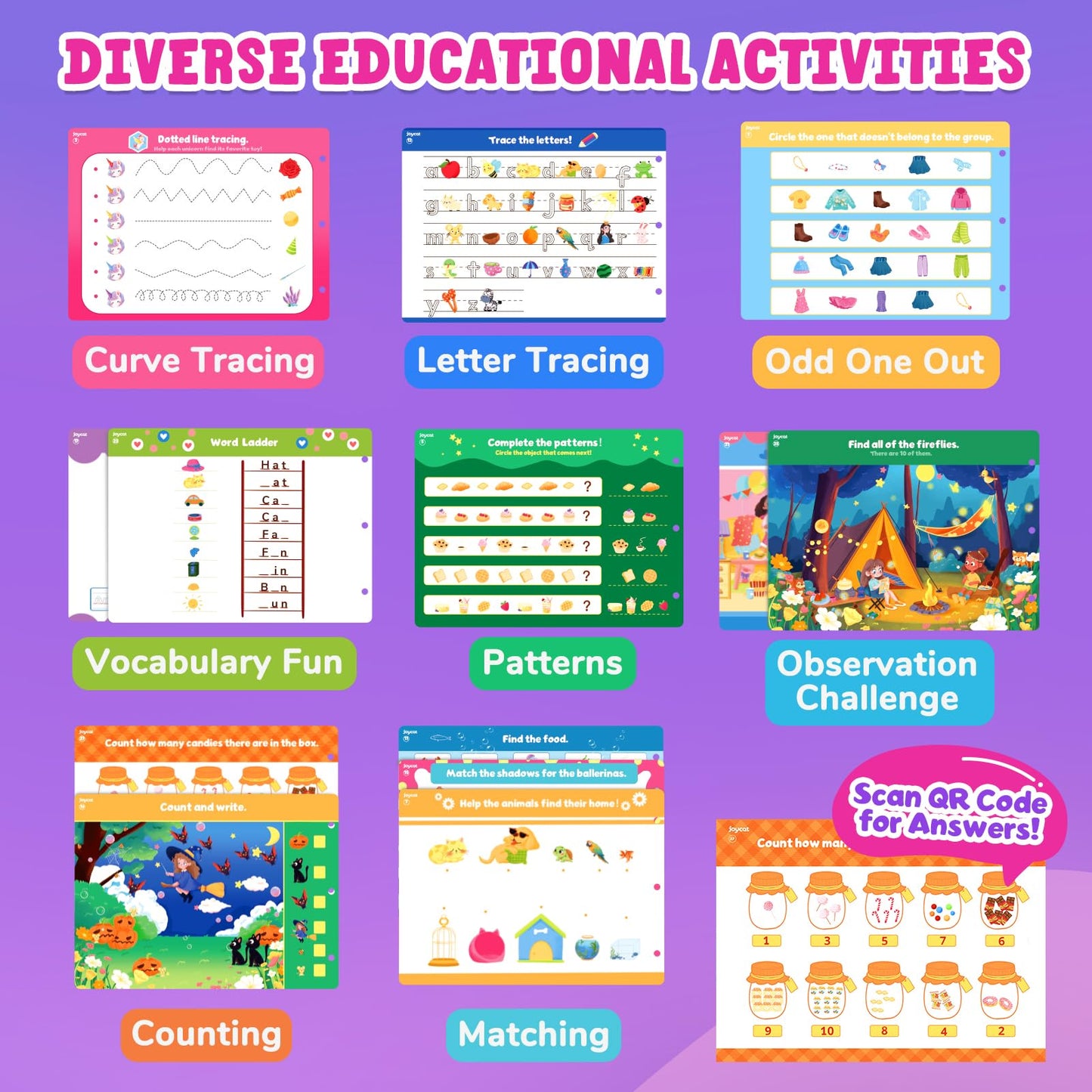 JoyCat Seek & Find Game Book – Screen-Free Learning & Travel Fun for Ages 3-5