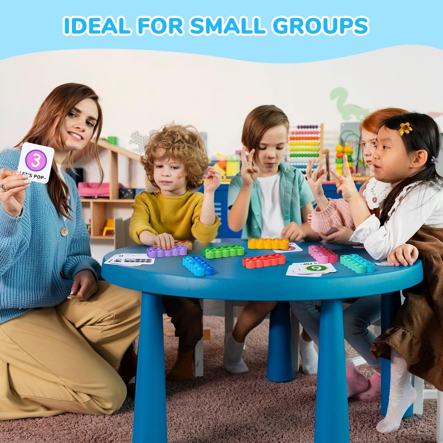 JoyCat Ten-Frame Math Learning Tools — 24 Frames & 20 Cards for Preschool & Kindergarten