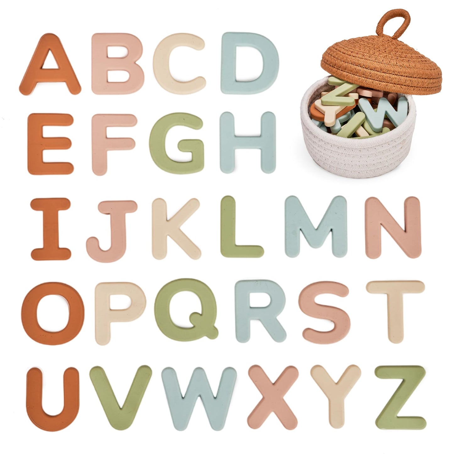 JoyCat Silicone Alphabet Magnets – 26 Letters for Toddlers