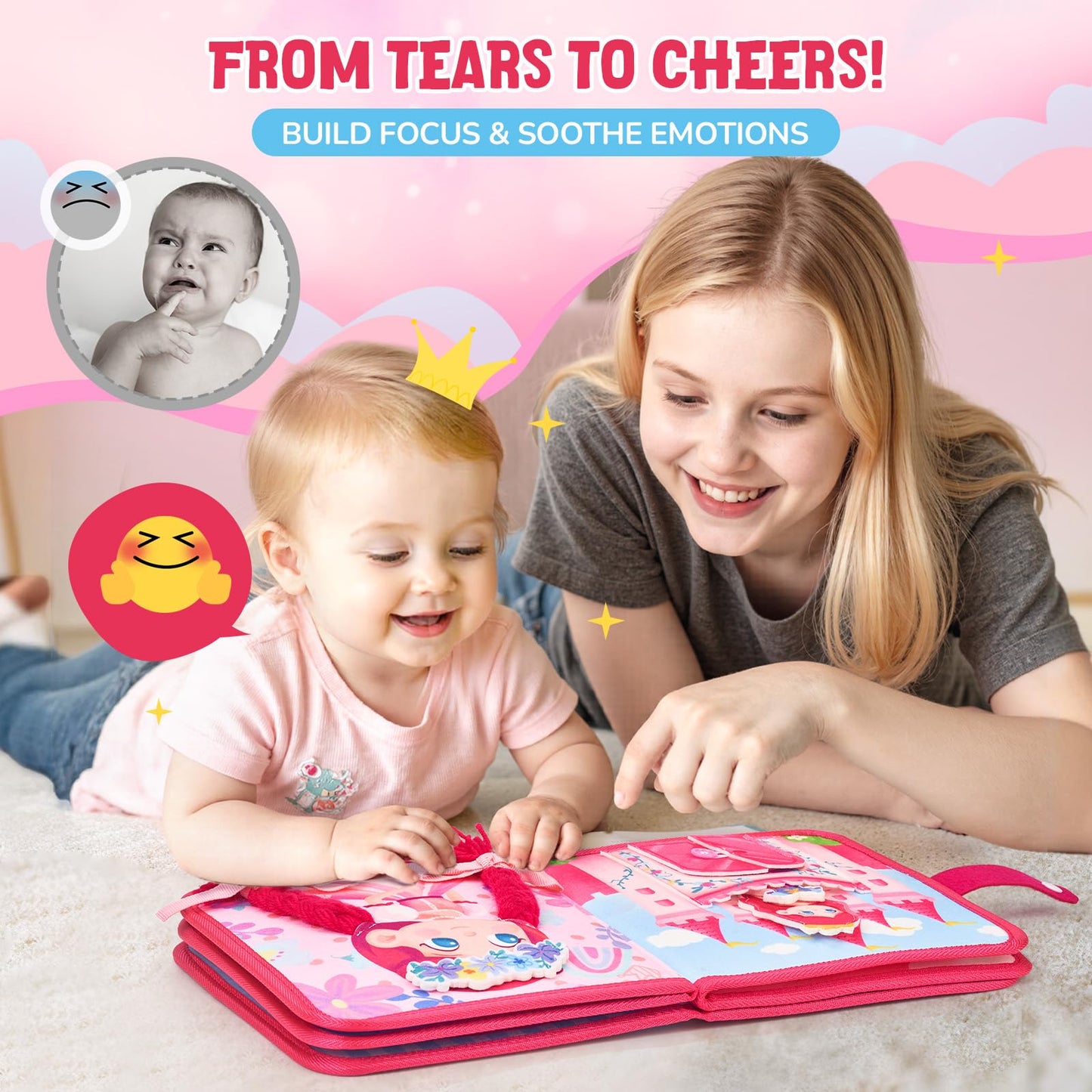 JoyCat Princess Busy Book Travel Toys for Toddlers 1-3 | Dress-Up, Unicorn & Castle Play