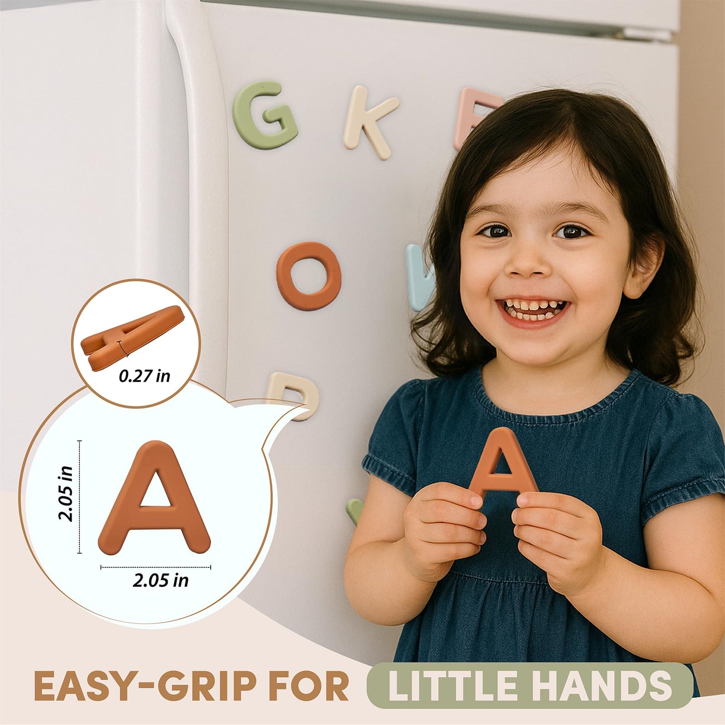 JoyCat Silicone Alphabet Magnets – 26 Letters for Toddlers
