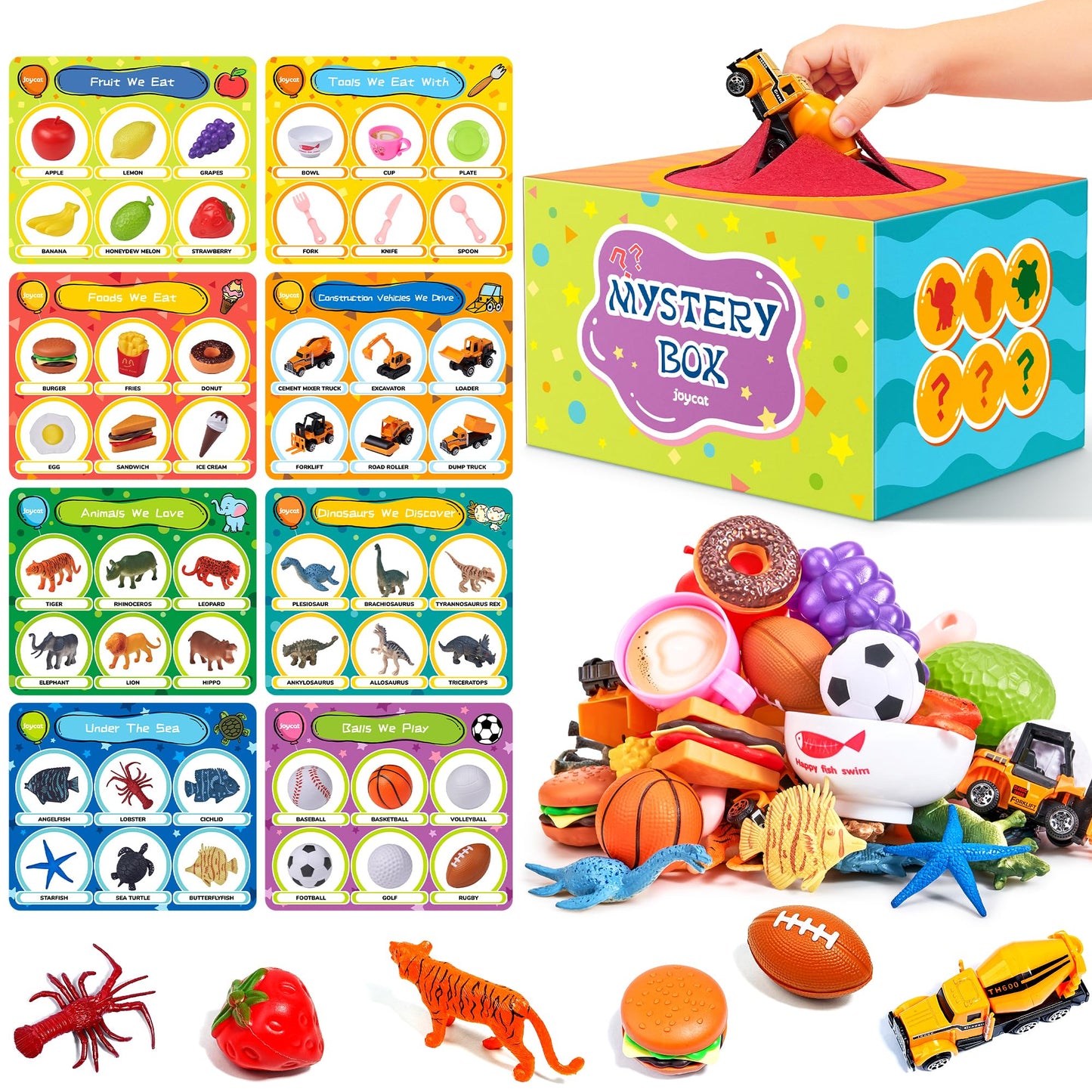 JoyCat Sorting Toys for Toddlers - Sensory 48-Object Box for Montessori-Inspired Learning (Ages 2-5)