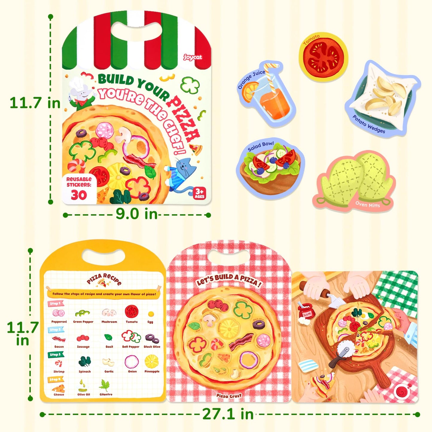 JoyCat Reusable Sticker Book | Jelly Stickers for Toddlers & Kids – Travel & Learning Edition