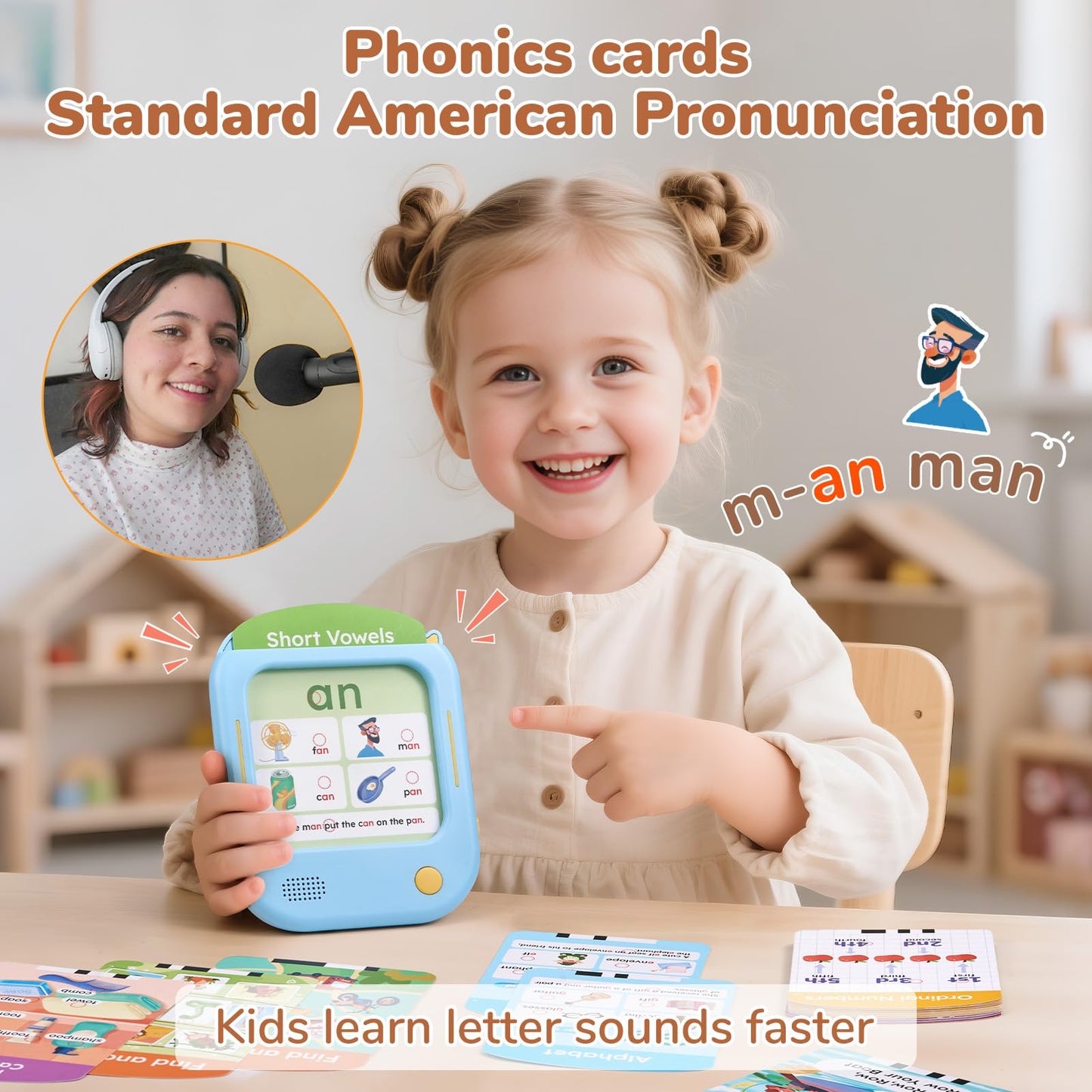 JoyCat Kids Learning Tablet – 156-Page Tap-To-Read Flash Cards for Ages 2-6