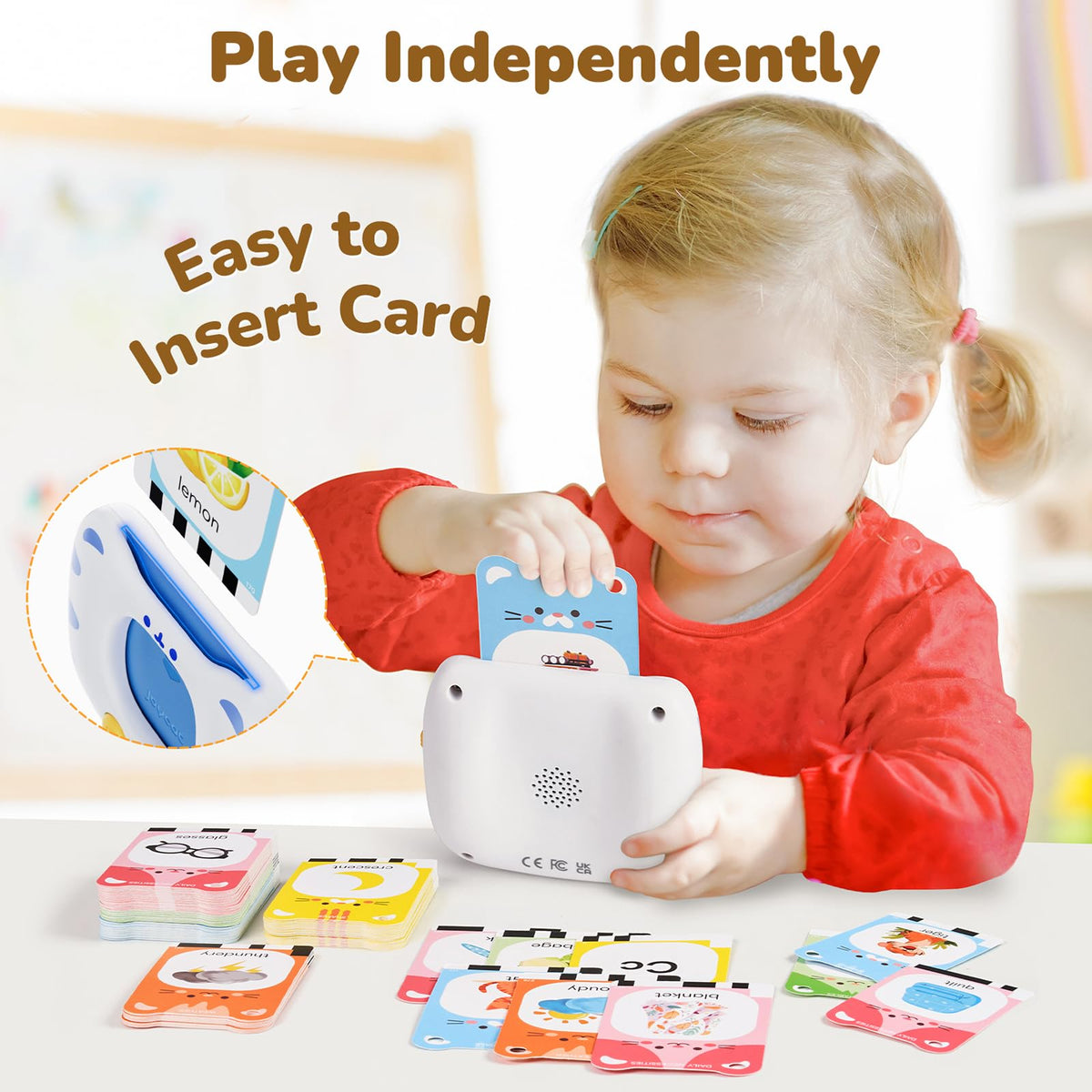 JoyCat Talking Flash Cards for Toddlers 3-5 | Durable Cards, Clear Audio, Interactive Learning
