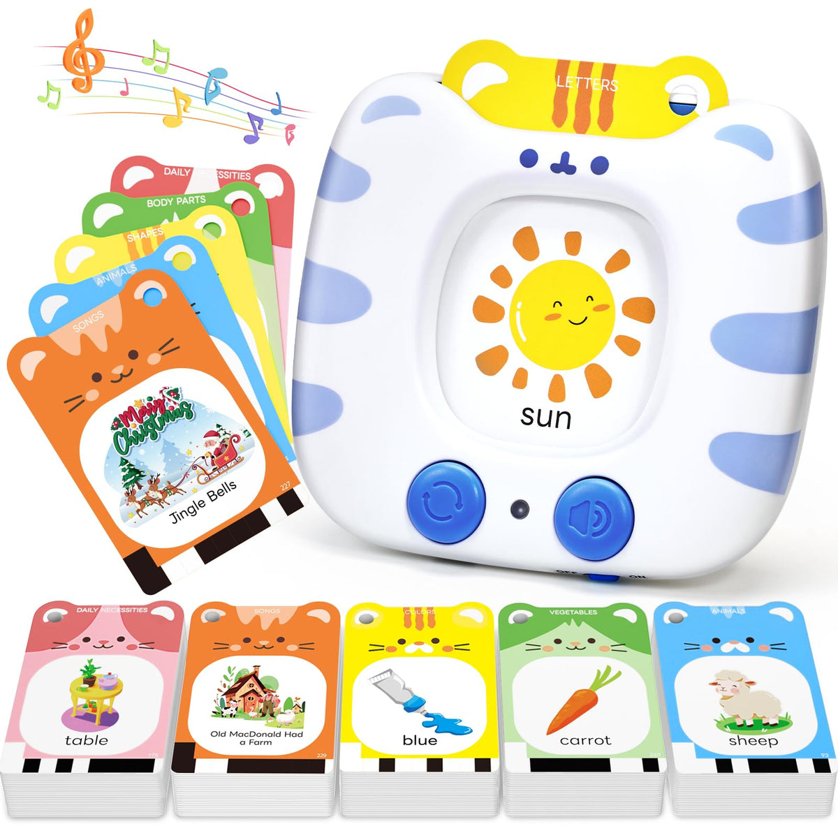 JoyCat Talking Flash Cards for Toddlers 3-5 | Durable Cards, Clear Audio, Interactive Learning