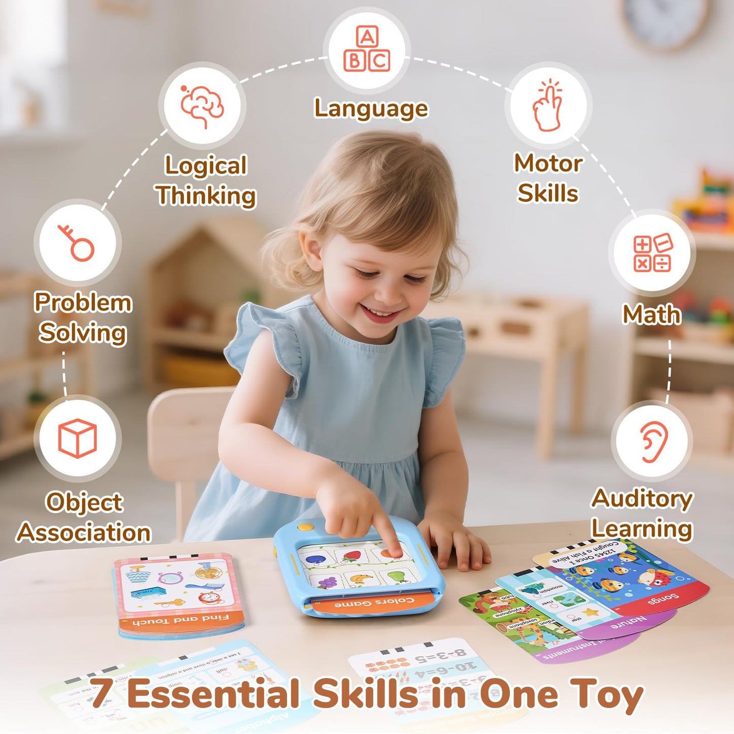 JoyCat Kids Learning Tablet – 156-Page Tap-To-Read Flash Cards for Ages 2-6