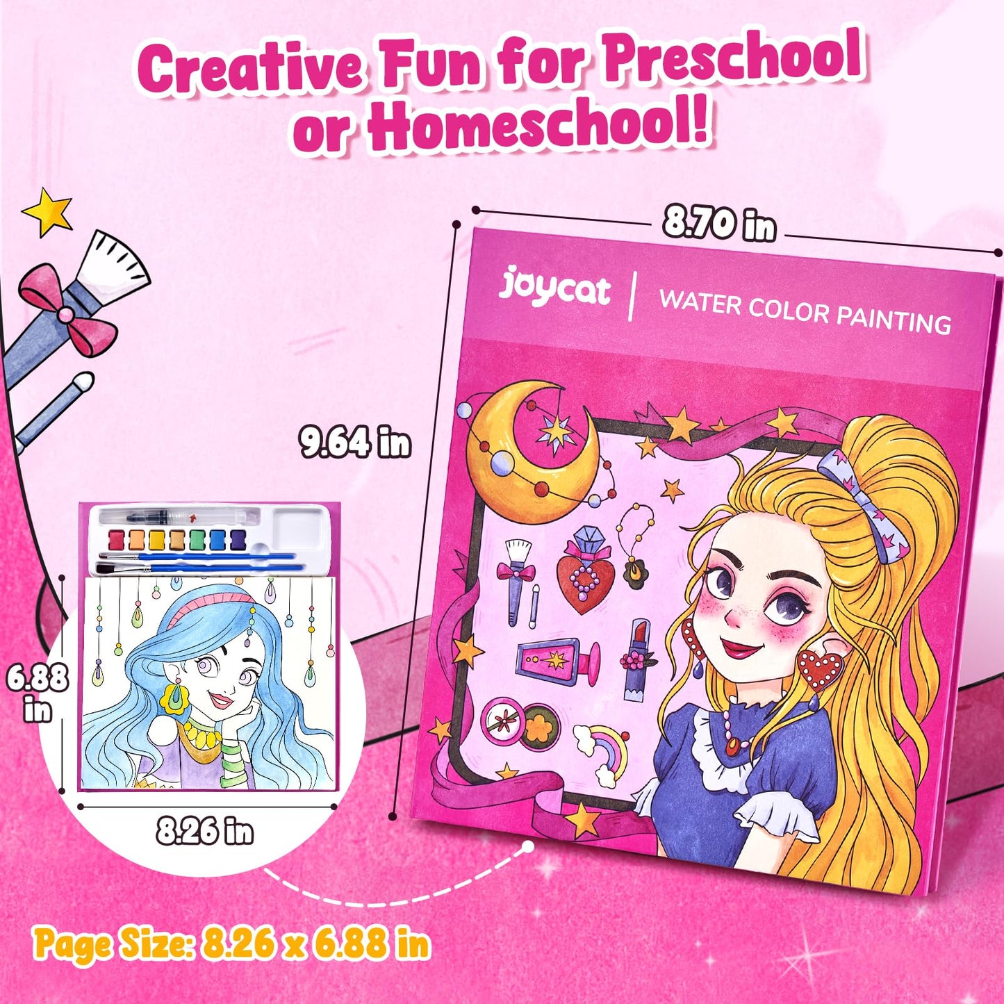 JoyCat Paint with Water Coloring Books for Toddlers – Mess-Free Watercolor Set for Kids 3-8