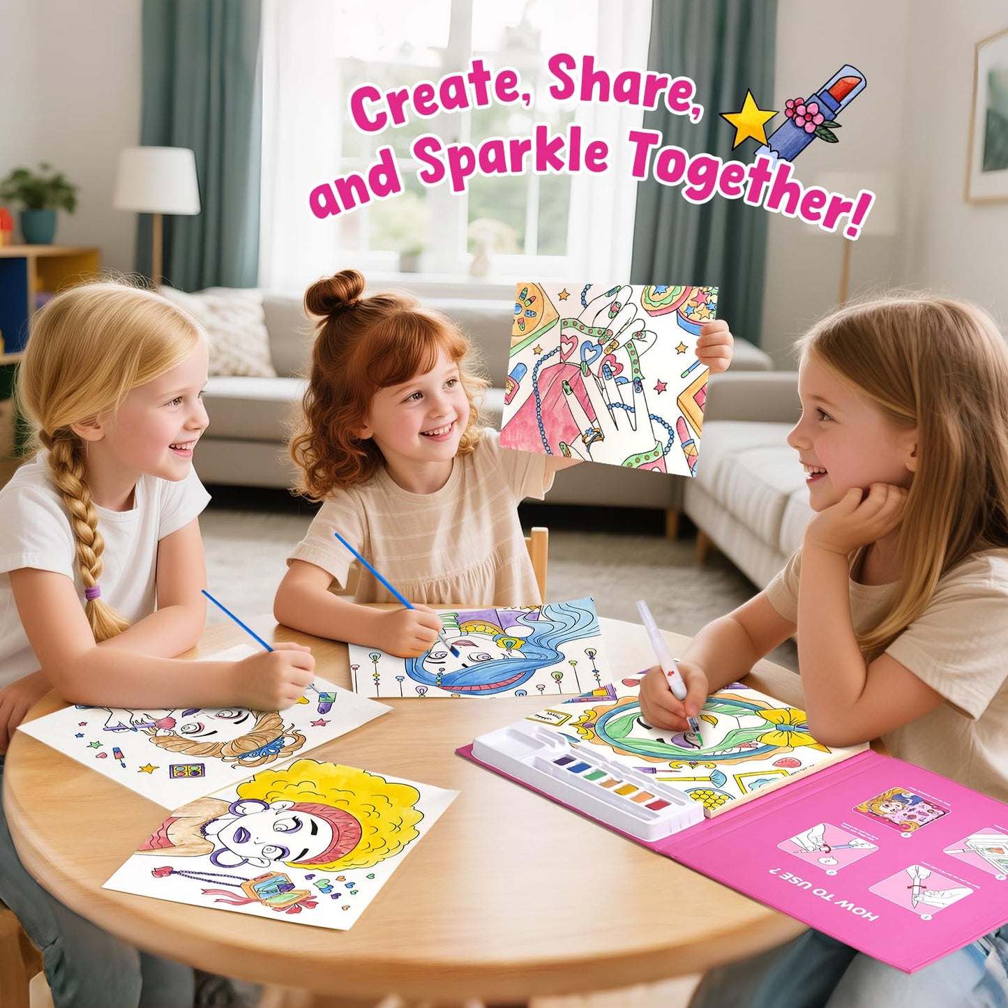 JoyCat Paint with Water Coloring Books for Toddlers – Mess-Free Watercolor Set for Kids 3-8