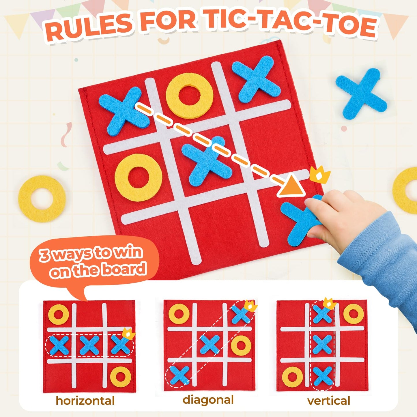 JoyCat Tic Tac Toe — Bulk Pack of 30, Strategic Family Board Game, Easy to Store