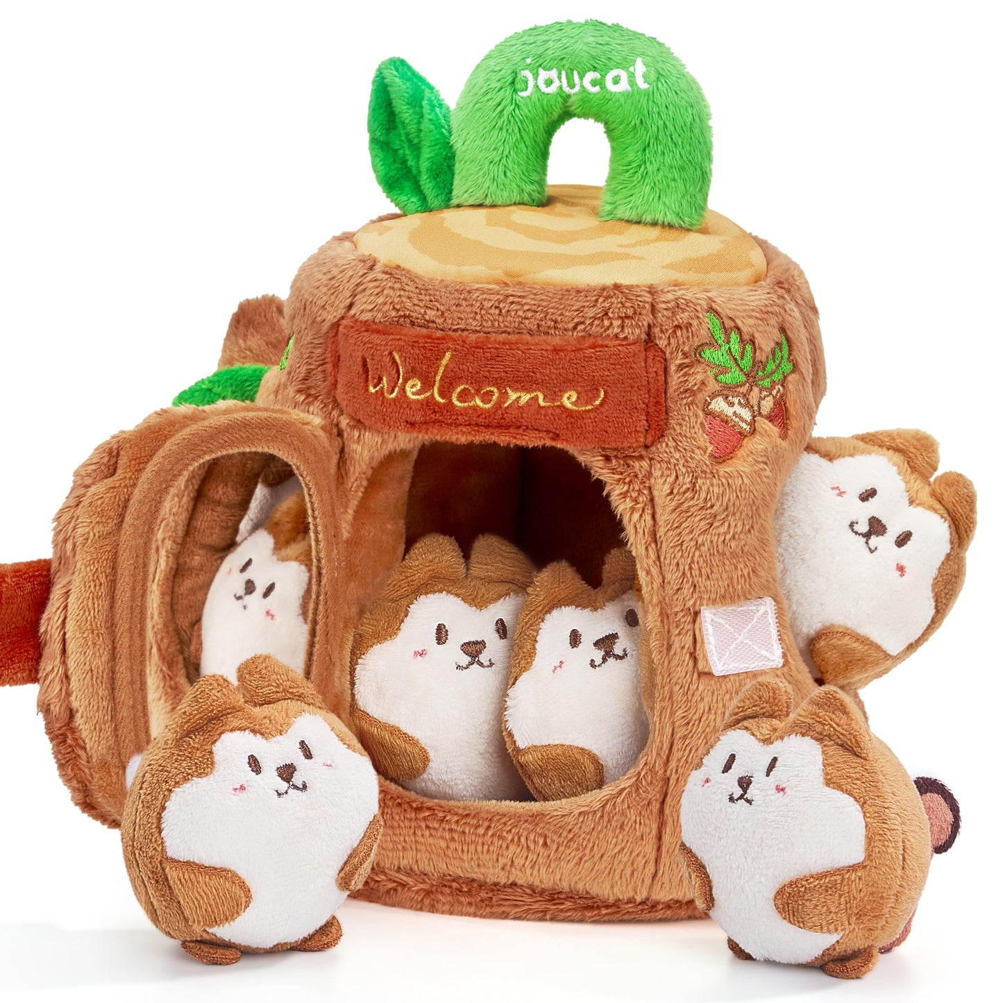 JoyCat Baby Toys 6-12 Months – Soft Treehouse with 5 Sensory Squirrels