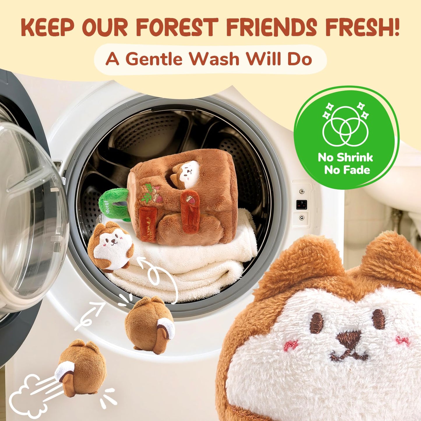 JoyCat Baby Toys 6-12 Months – Soft Treehouse with 5 Sensory Squirrels