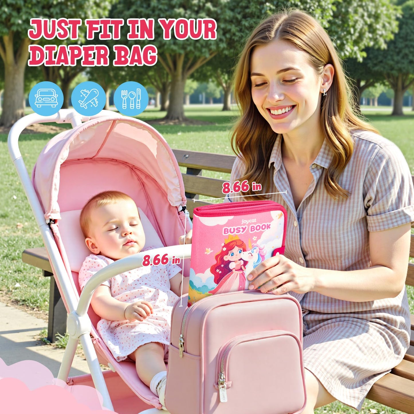 JoyCat Princess Busy Book Travel Toys for Toddlers 1-3 | Dress-Up, Unicorn & Castle Play