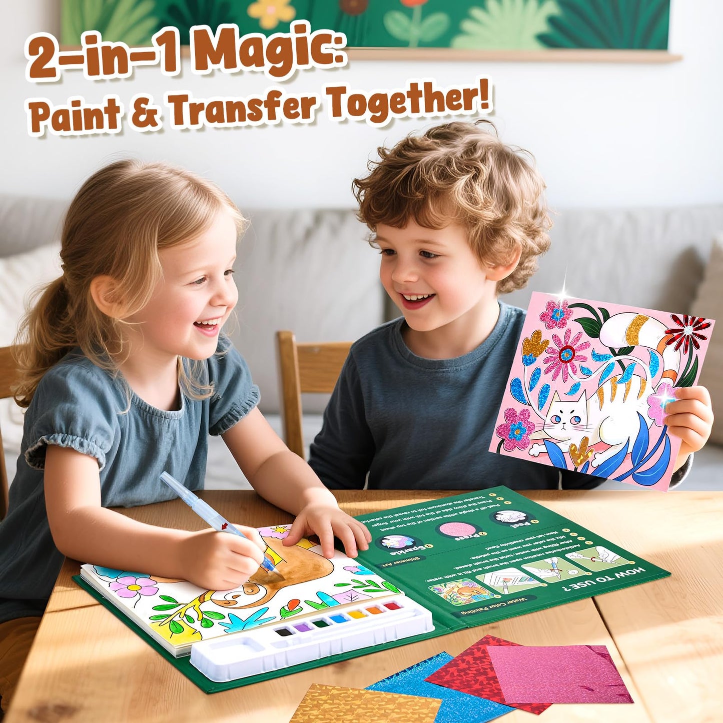 JoyCat Paint with Water Coloring Books for Kids 4-8 – Mess-Free Animal Art & Craft Kit
