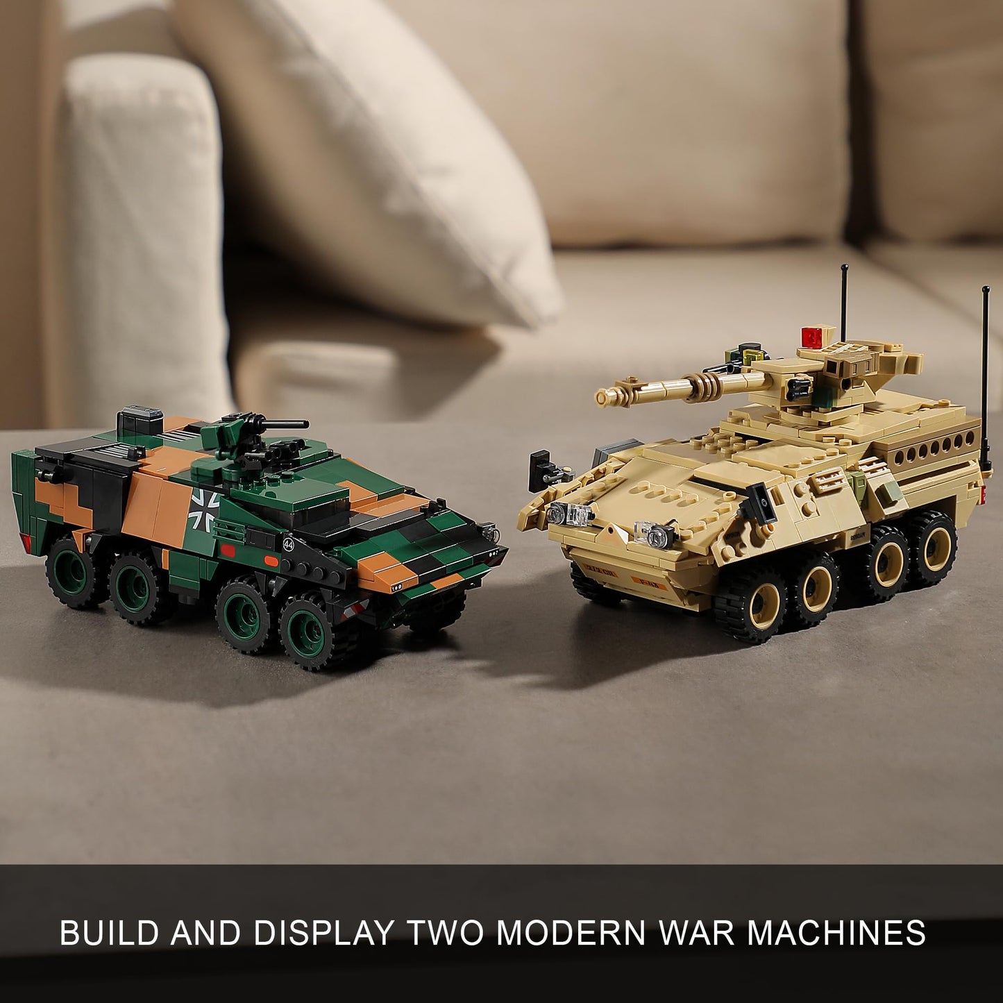 JOYCOLI Boxer & Stryker Military Vehicles Building Sets – 896 Pieces, Lego Compatible, Ages 8+