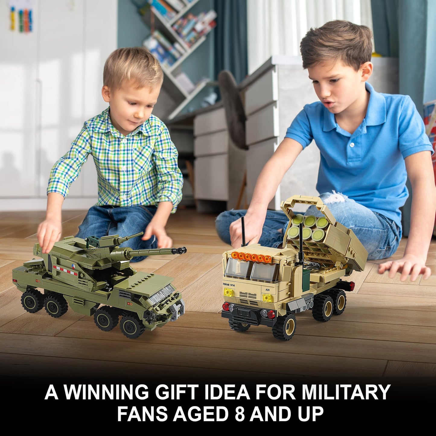 JOYCOLI Military Vehicles Building Sets – HIMARS Rocket Launcher & Dana M2 Howitzer | LEGO-Compatible STEM Toys for Ages 8-14