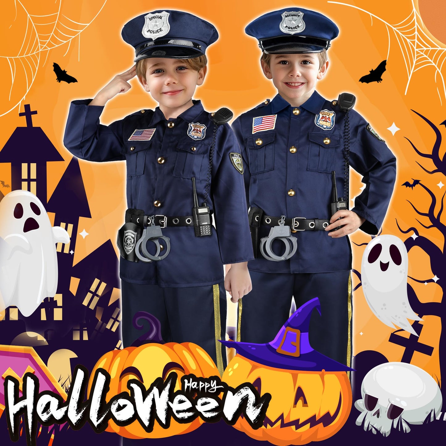 Joycover Kids Police Officer Costume – 5-Piece Uniform & Accessories