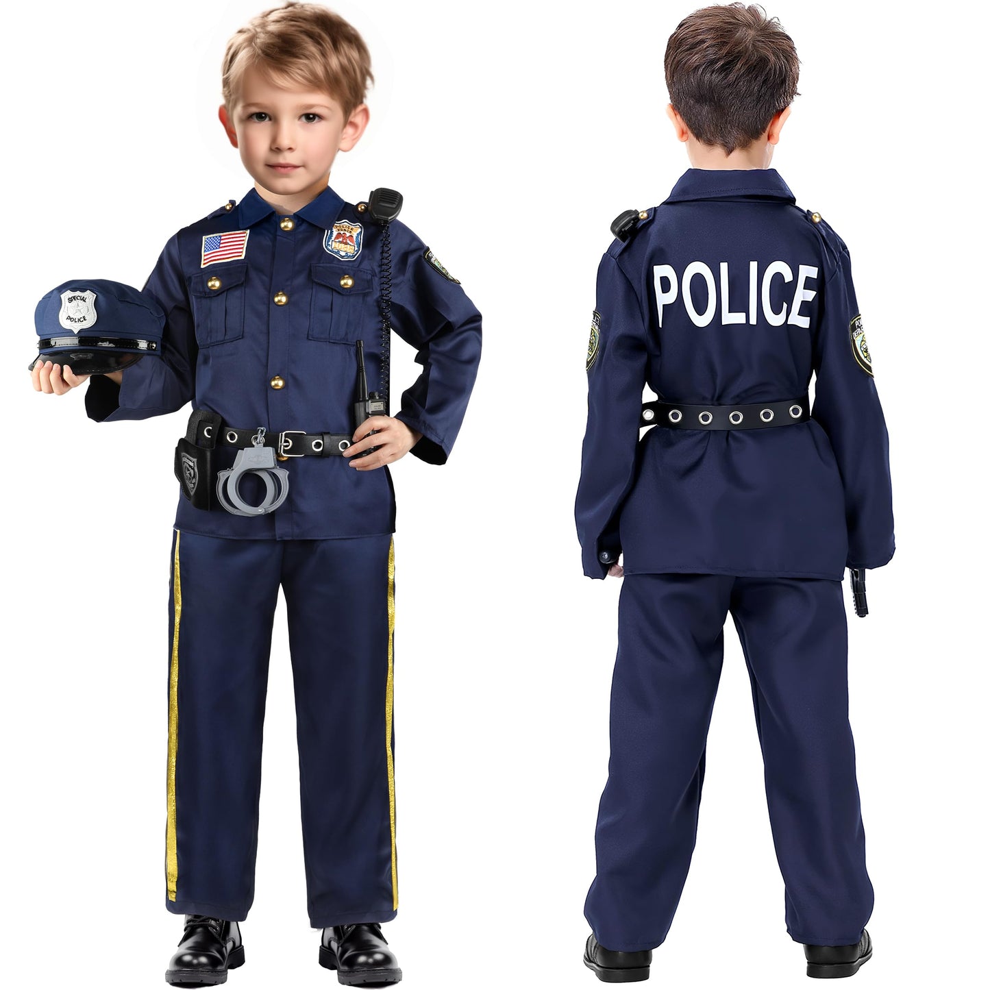 Joycover Kids Police Officer Costume – 5-Piece Uniform & Accessories