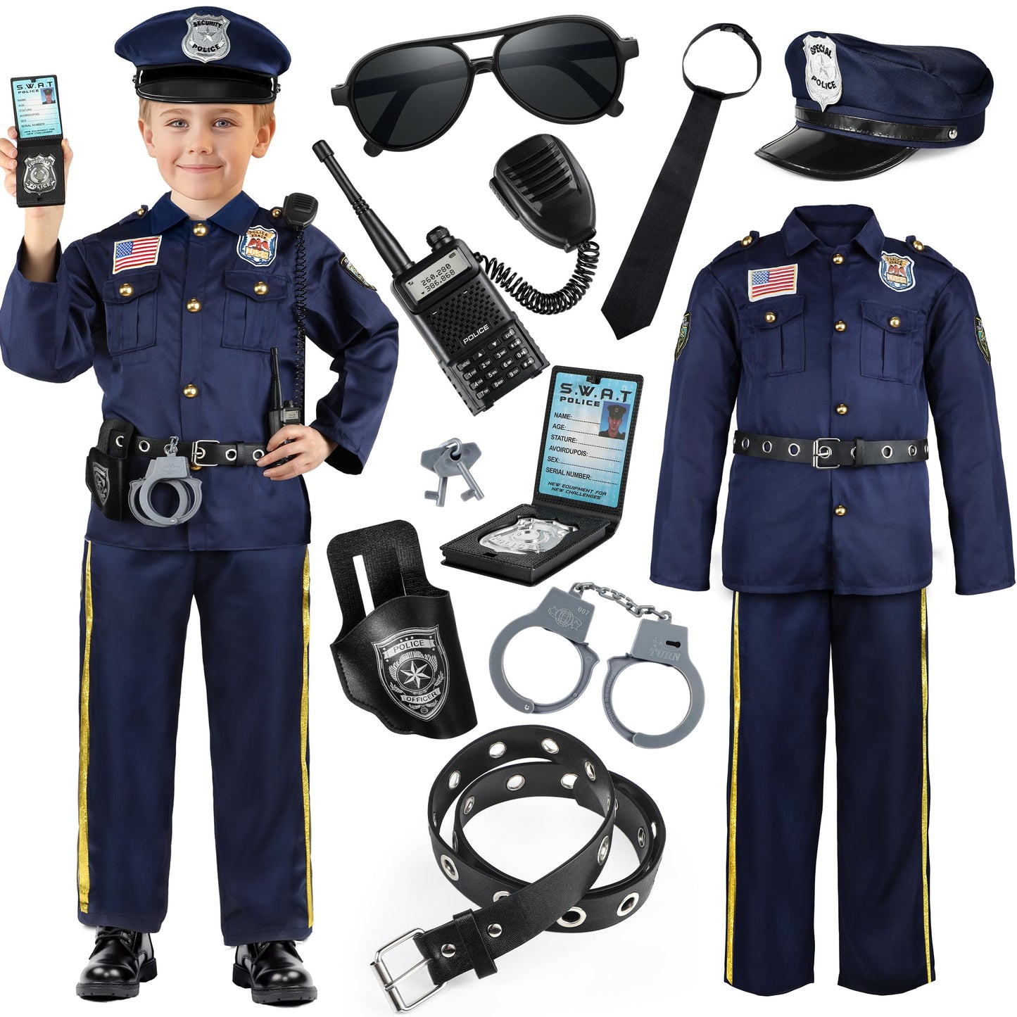 Joycover Kids Police Officer Costume – 5-Piece Uniform & Accessories