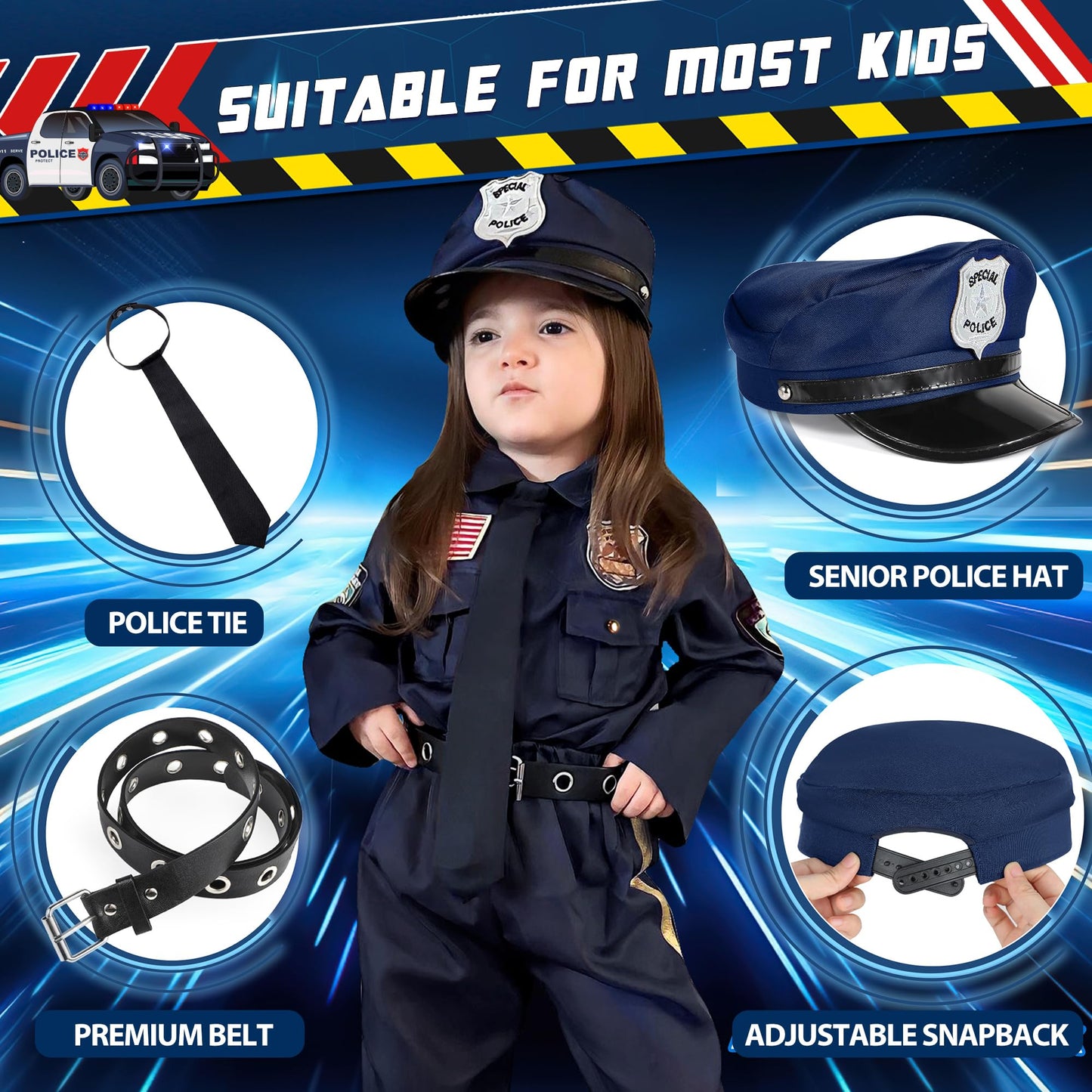 Joycover Kids Police Officer Costume – 5-Piece Uniform & Accessories