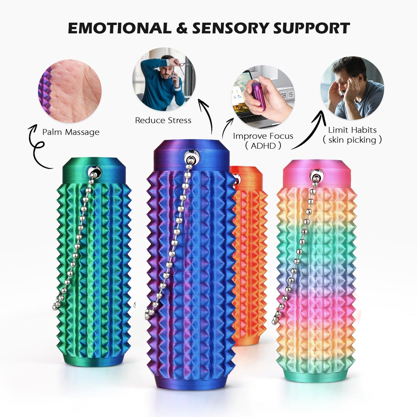 Joyddo Little Ouchies Pain Fidget 4PCS – Spiky Sensory Tools for Focus