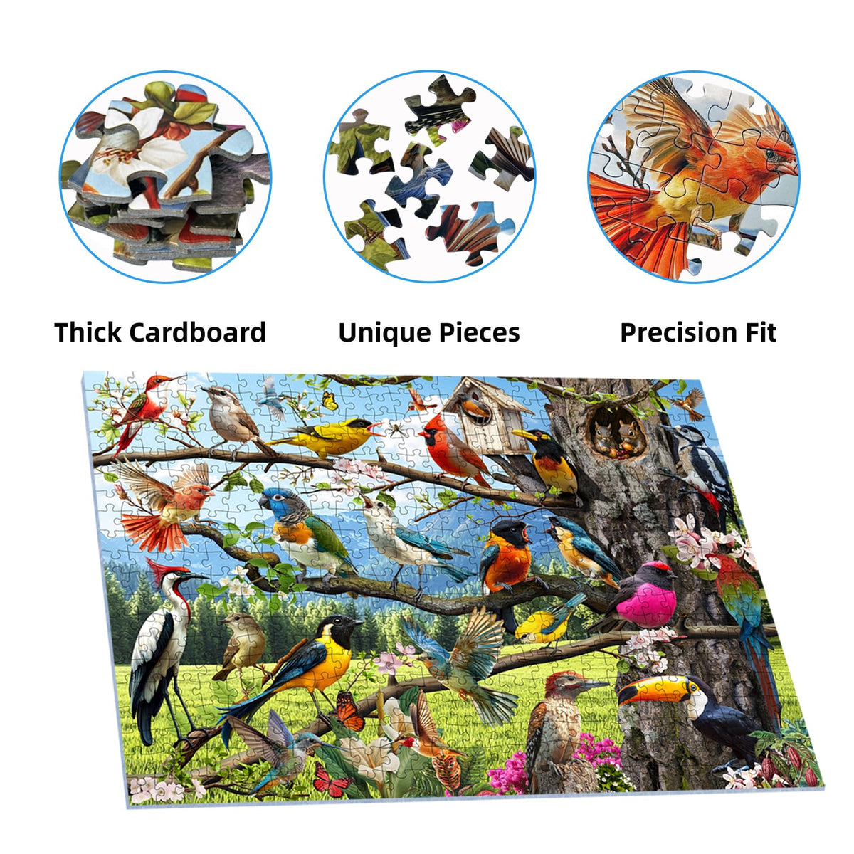 JOYZEXY 500-Piece Jigsaw Puzzle – Wild Birds & Flowers for Adults