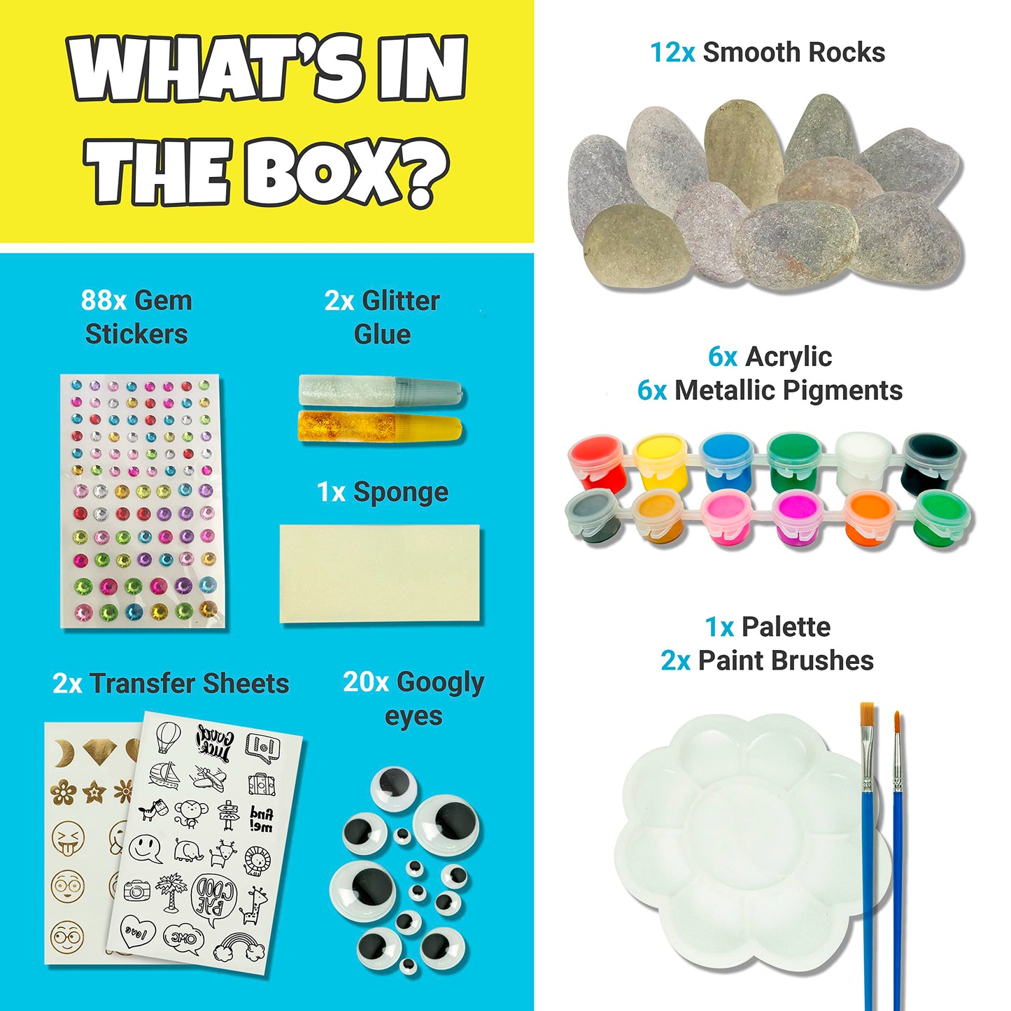 JOYEZA Rock Painting Kit Deluxe for Kids 6-12 – Creative Arts & Crafts Set