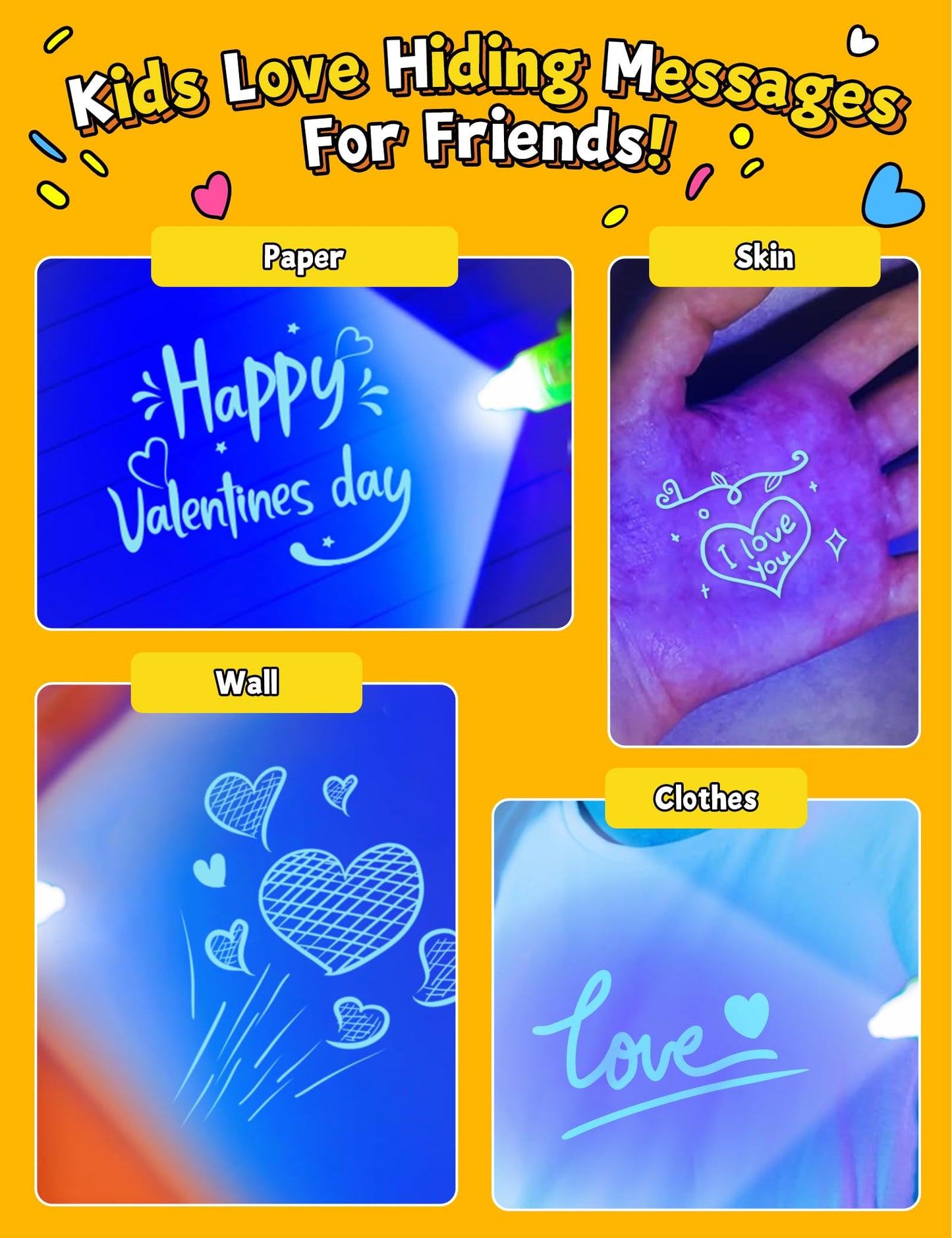 JoyFiesta 28 Valentines Cards with Invisible Ink Pens – Classroom Gifts for Kids