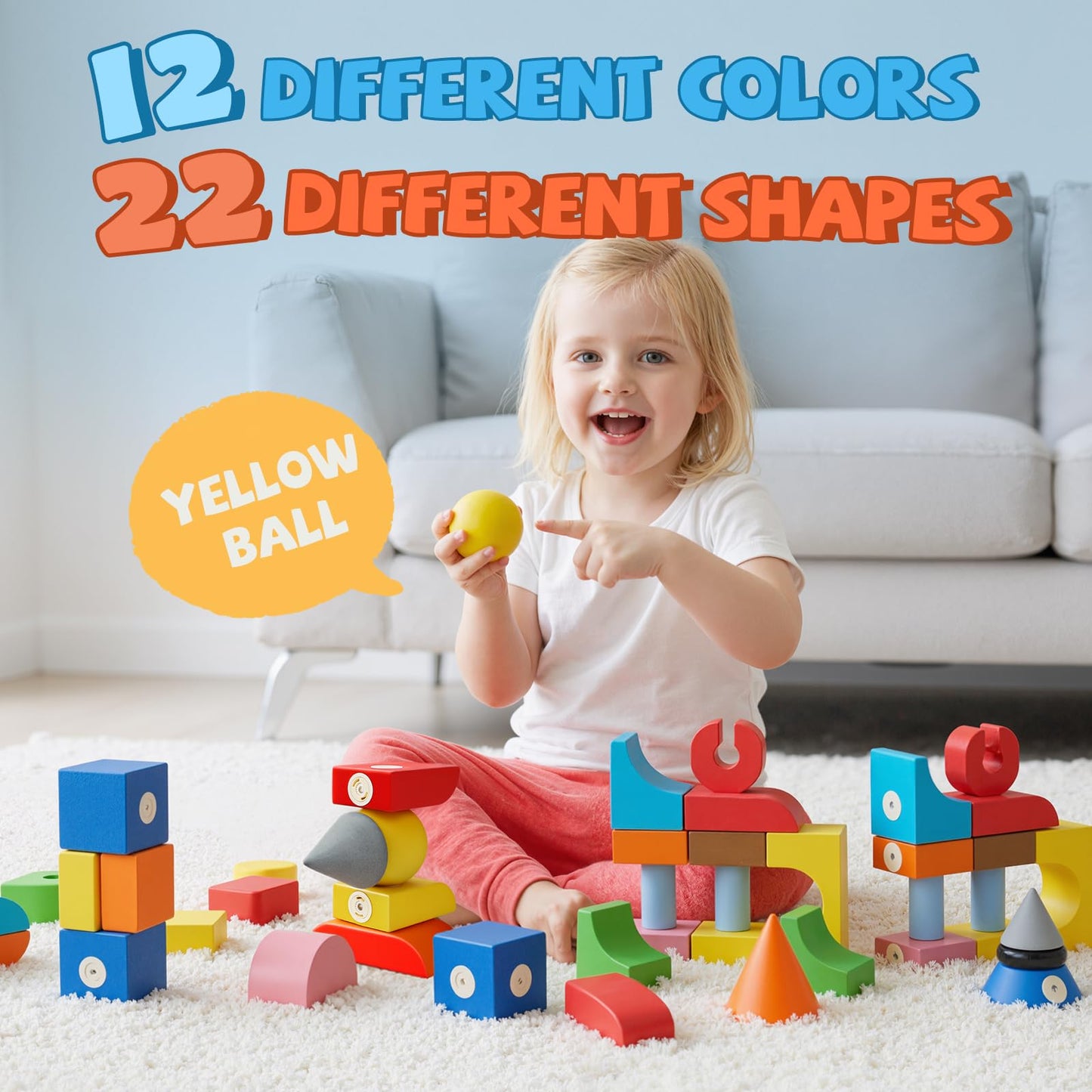 Joyfresh Foam Magnetic Blocks for Toddlers – 100pcs Big EVA Building Blocks