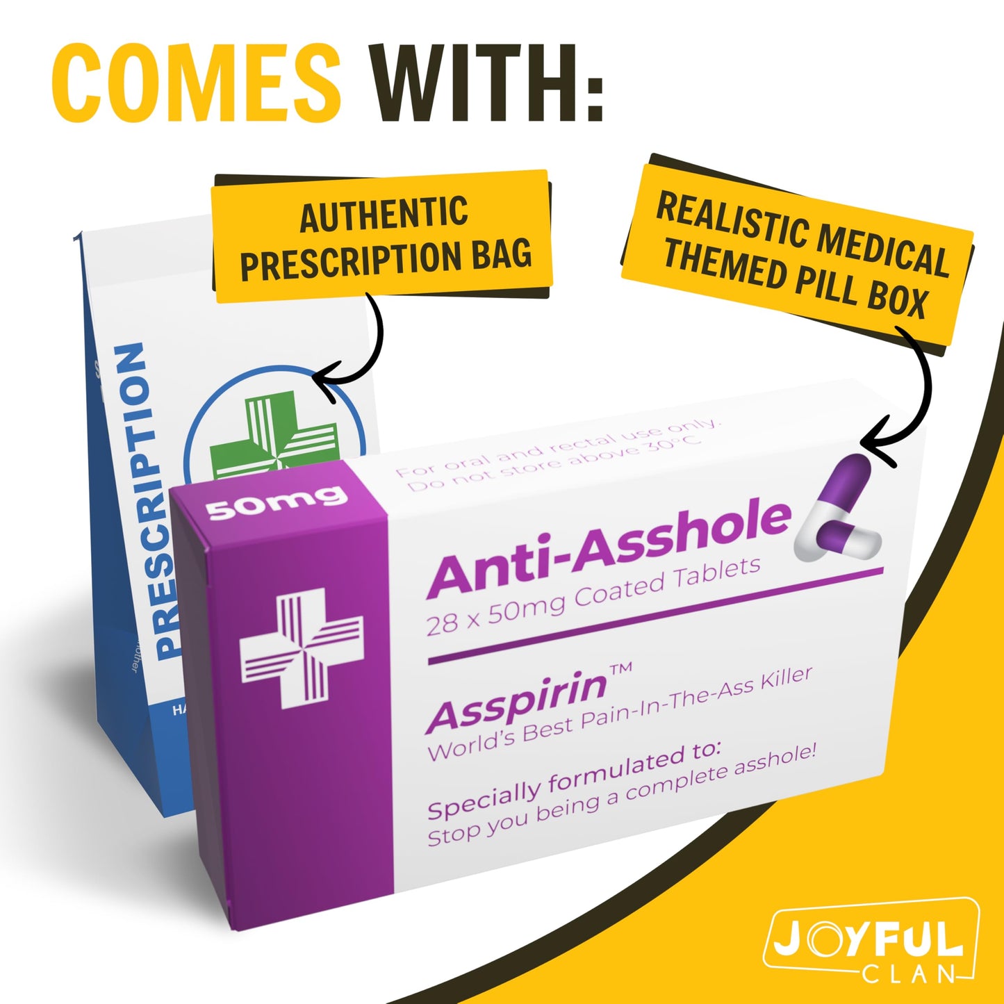 Joyful Clan Funny Joke Pill Box Prank - Gag Gift for Men and Women