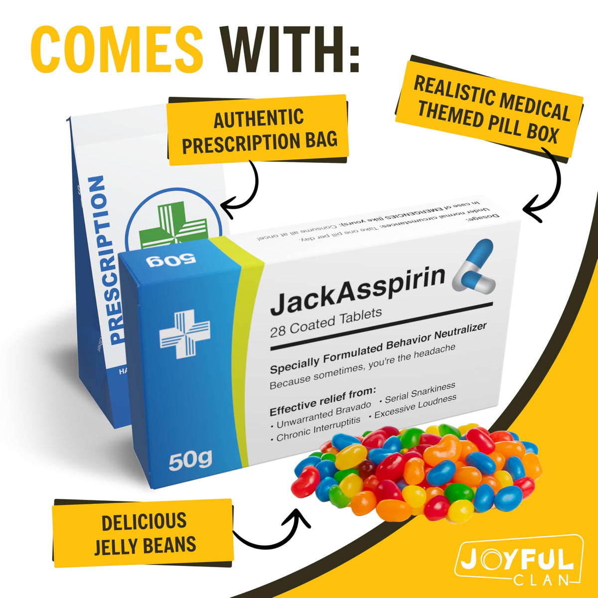 Joyful Clan Funny Prank Pill Box with Sweets – Gag Gift for Him or Her