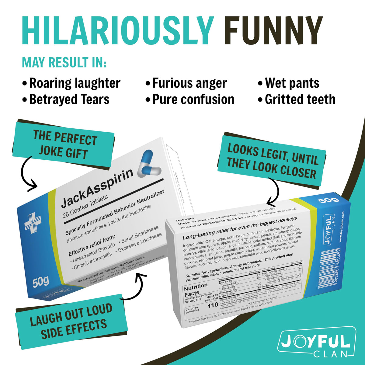 Joyful Clan Funny Prank Pill Box with Sweets – Gag Gift for Him or Her