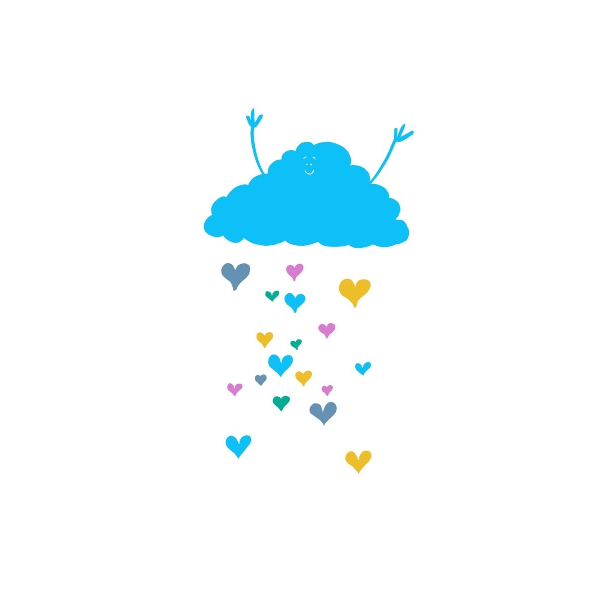 Joyful Rain Cloud – Illustrated Cute Wall Art