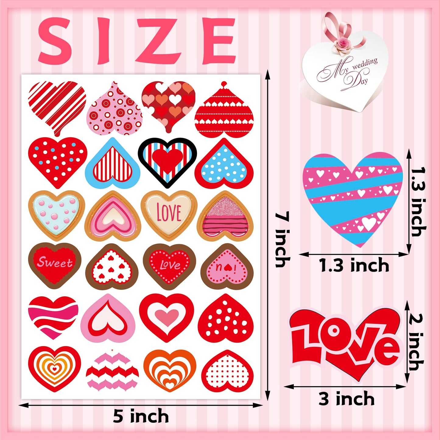 Joyful Start Valentines Stickers – 440PCS Pack for Kids, Gift Wrapping & DIY Projects