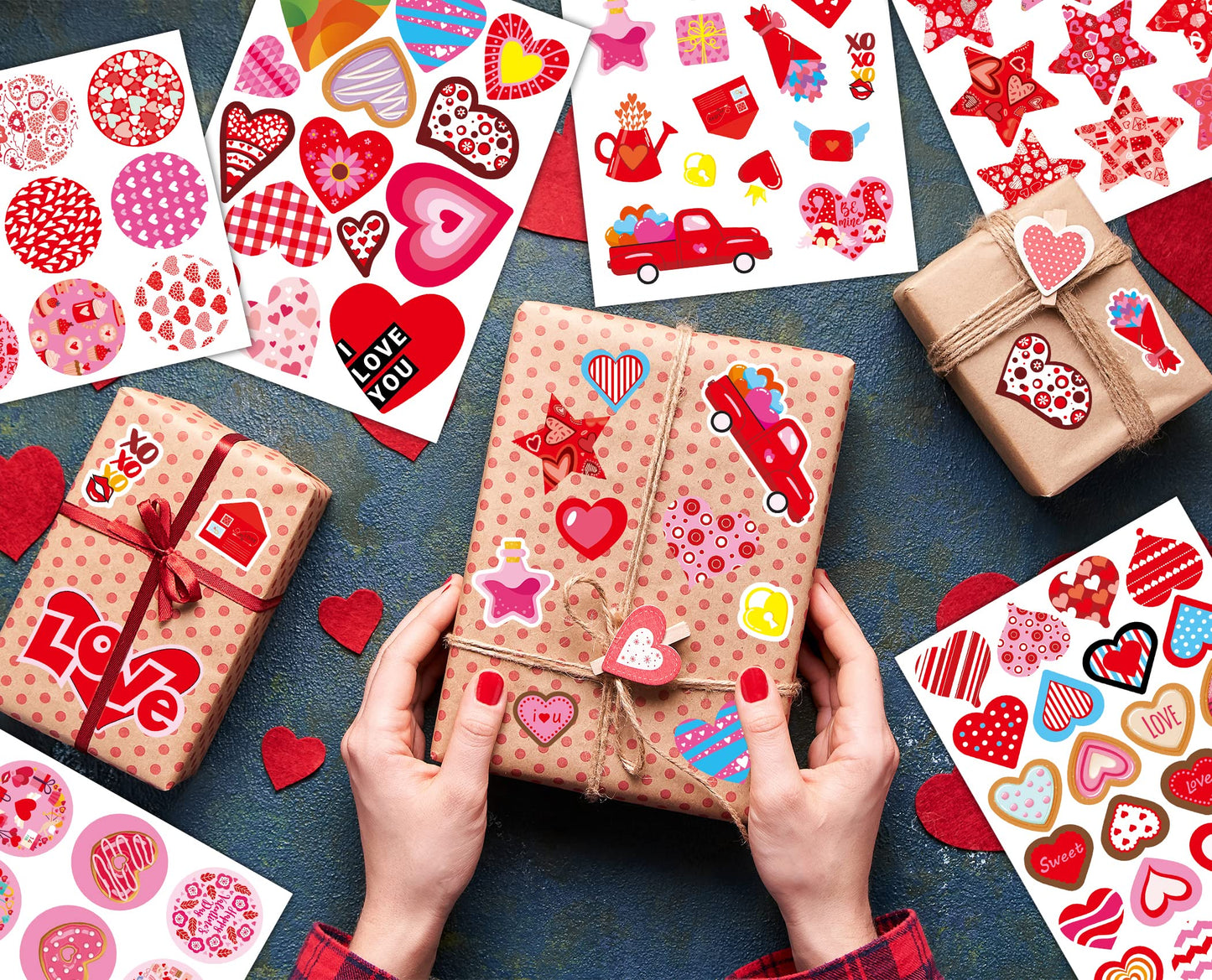 Joyful Start Valentines Stickers – 440PCS Pack for Kids, Gift Wrapping & DIY Projects