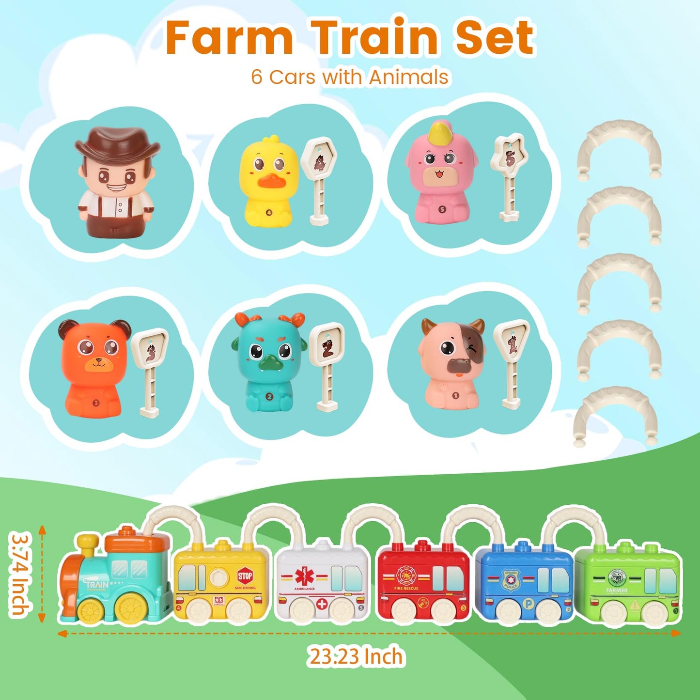 Joyful Xinghai Farm Train Learning Toy for Toddlers 2-4 | Montessori, Music & Discovery