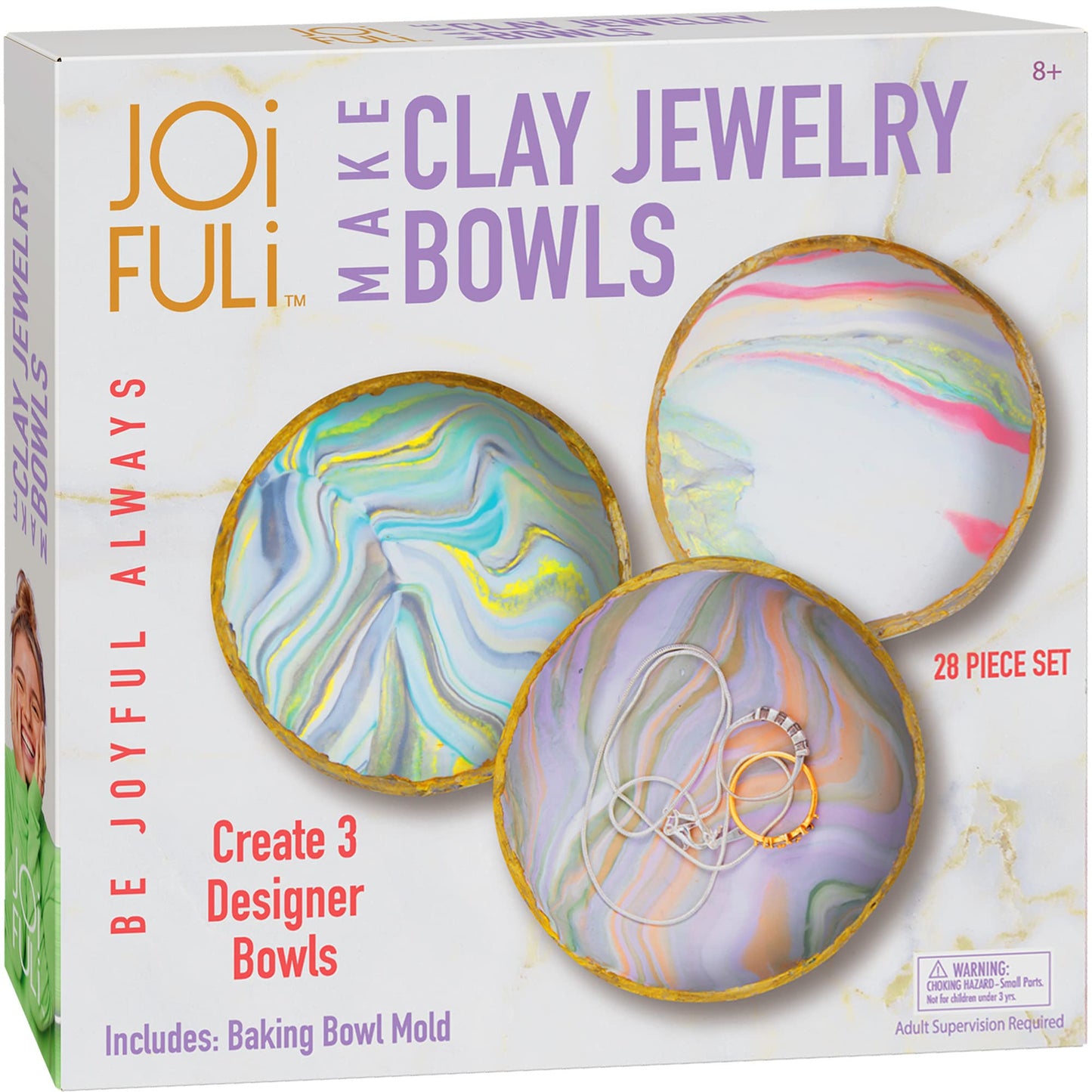 JOiFULi Make Your Own Clay Jewelry Bowls Kit – Arts & Crafts for Girls 8-12