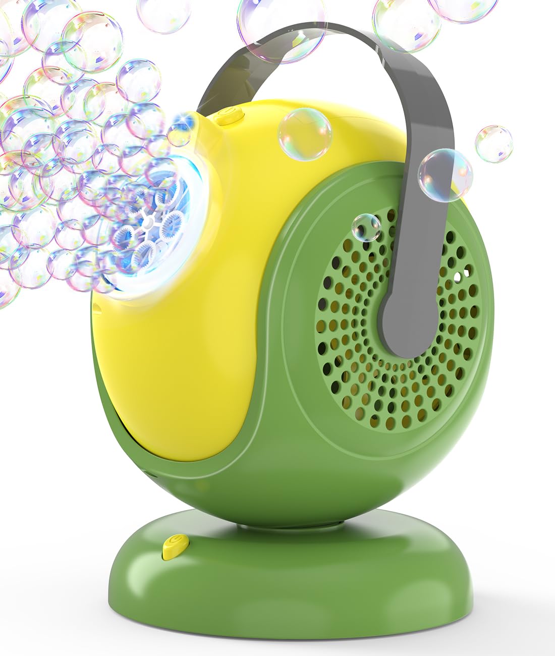 Joyfuture Bubble Machine - 360° Rotation, 75° Tilt, LED Glow, Portable Bubble Blower for Kids